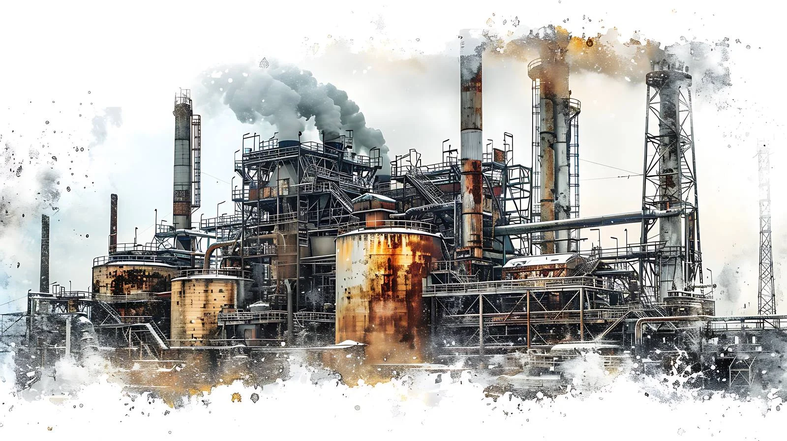 Industrial Steel Works under Winter Night Sky — free download from Dotvec