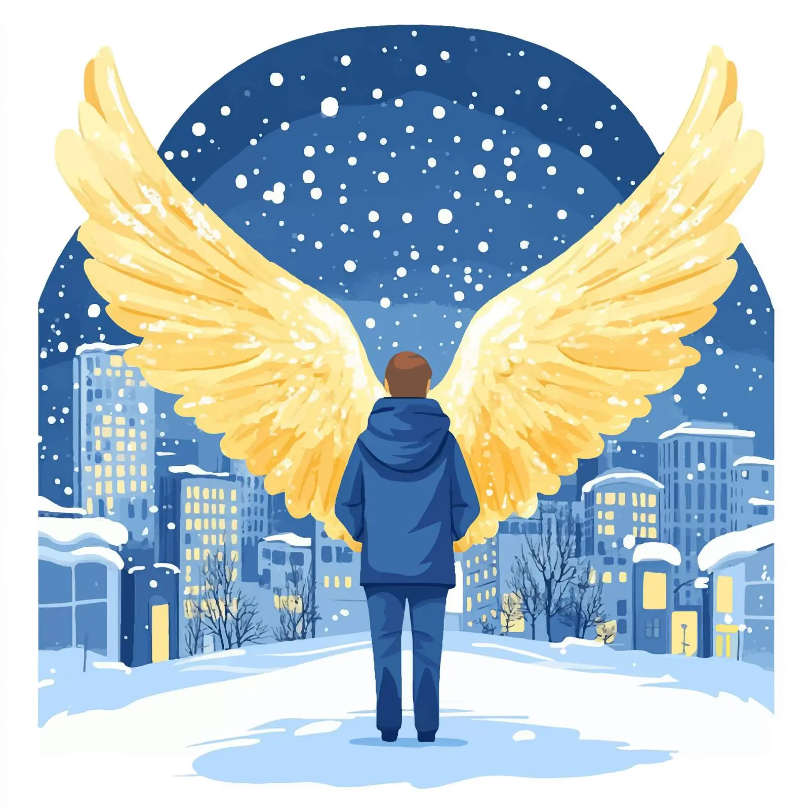 Winter Night in the City Center Composition — free download from Dotvec