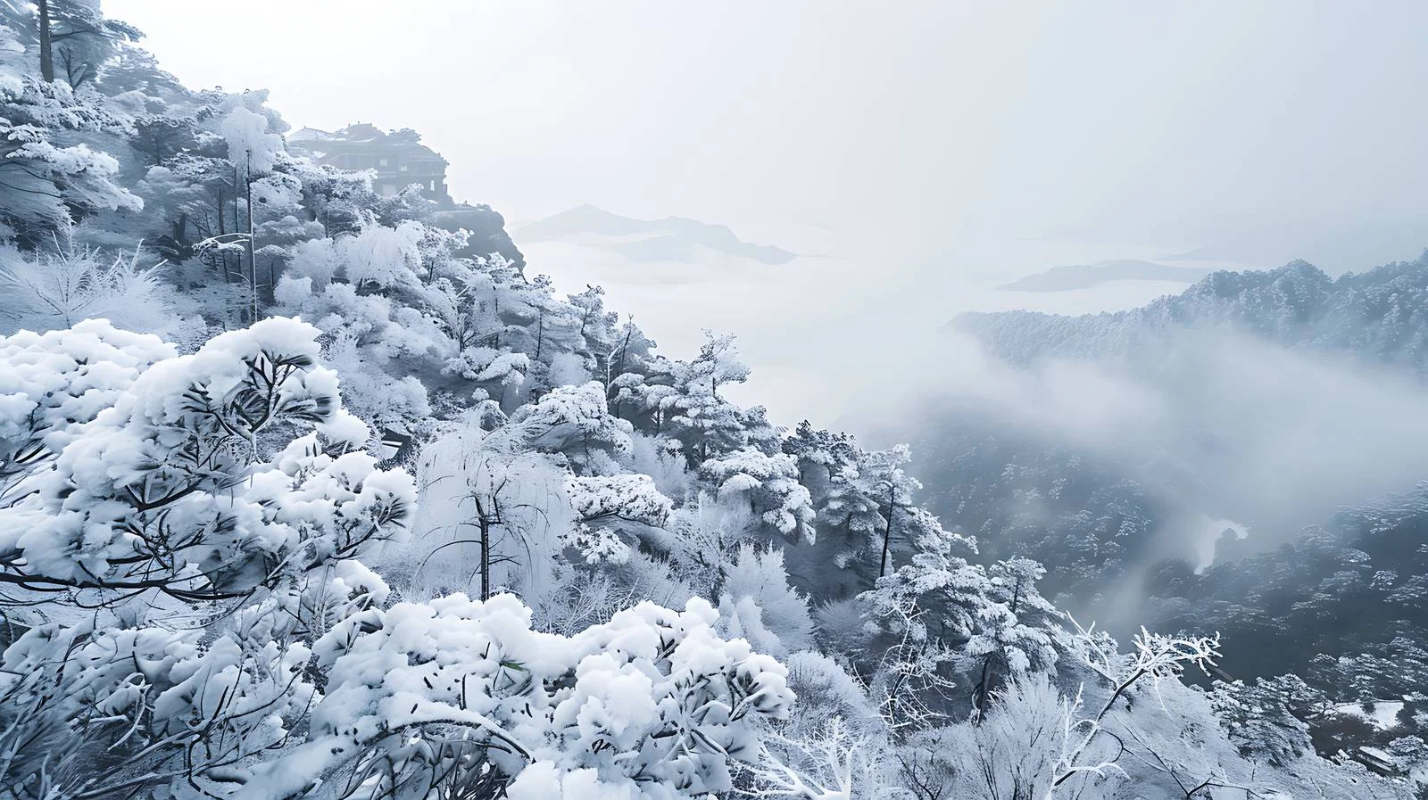 Tranquil Winter Landscape of Dabie Mountain — free download from Dotvec