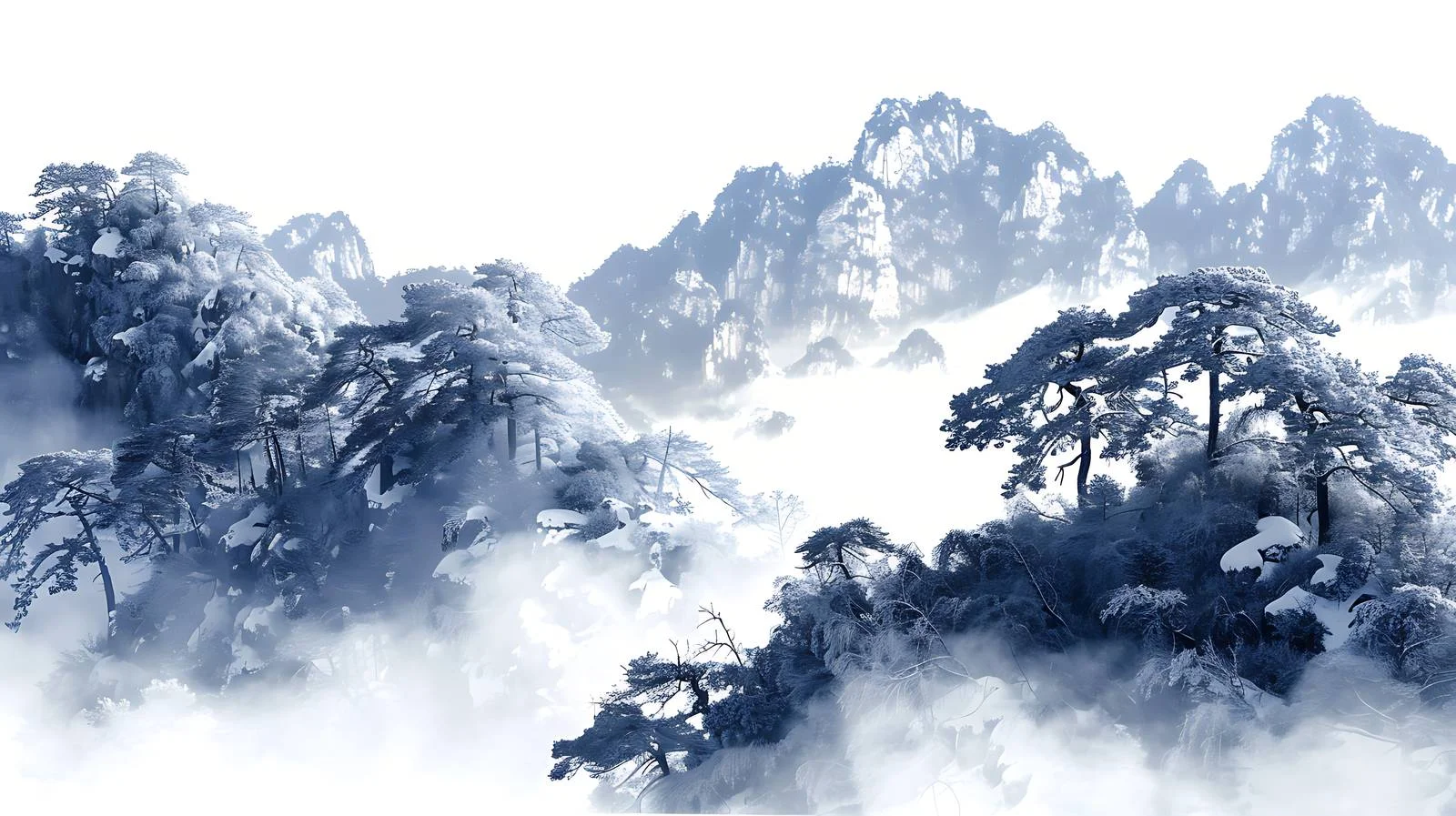 Tranquil Winter Landscape of Dabie Mountain — free download from Dotvec
