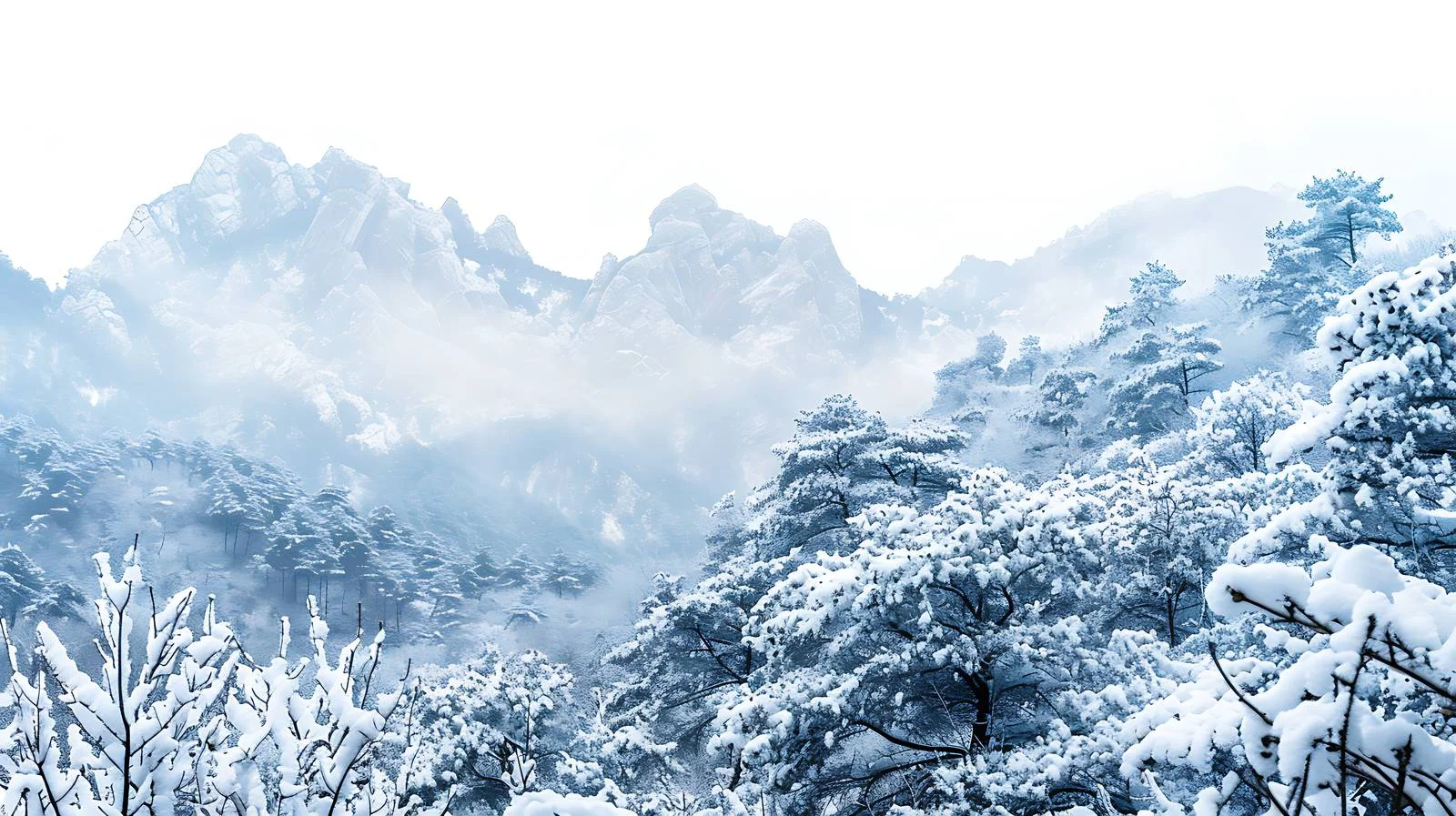 Serene Winter Landscape of Dabie Mountain — free download from Dotvec