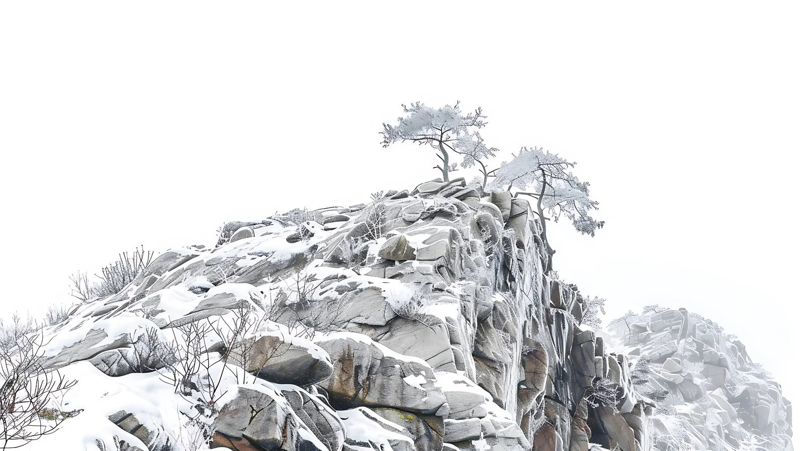 Snowy Dabie Mountain View in Huoshan, Anhui — free download from Dotvec