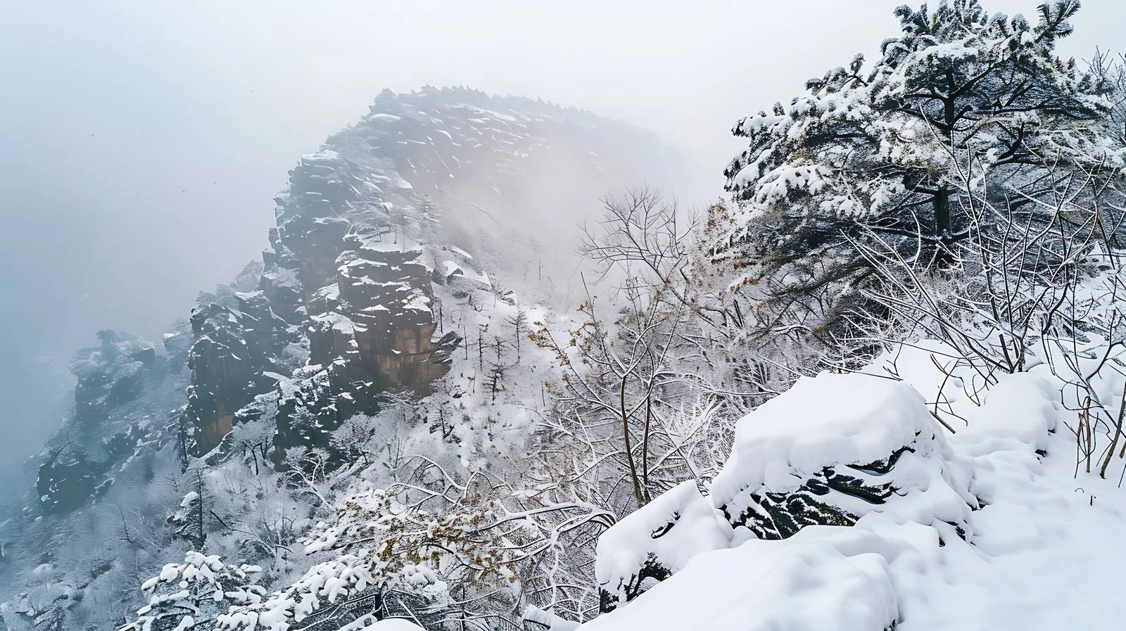 Snowy Landscape of Dabie Mountain, Huoshan — free download from Dotvec