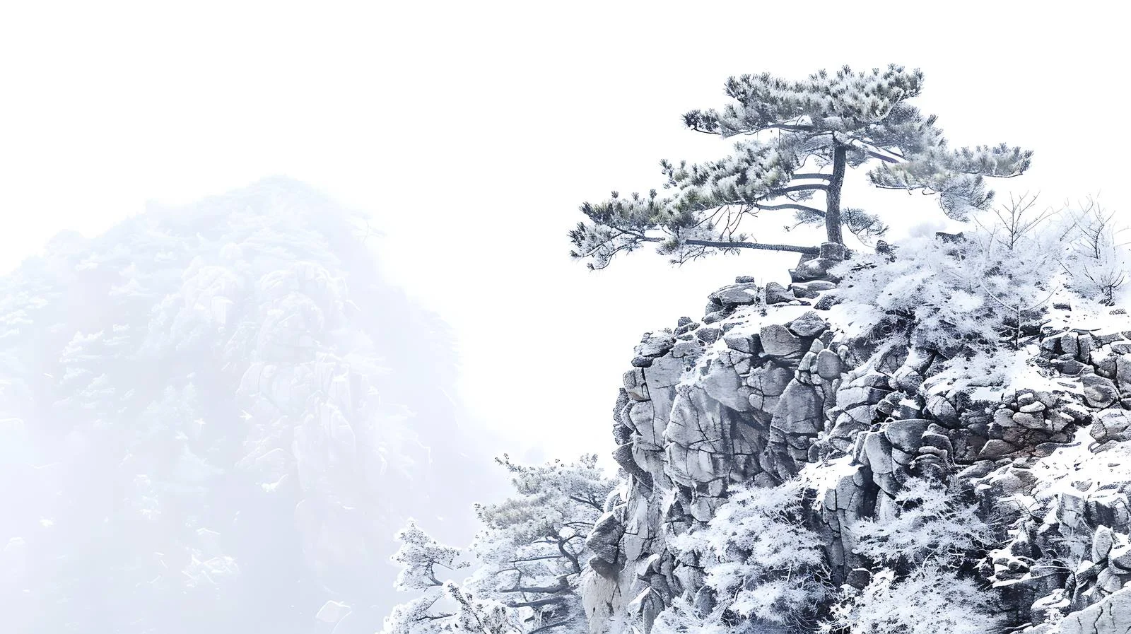 Serene Winter Landscape of Dabie Mountain — free download from Dotvec