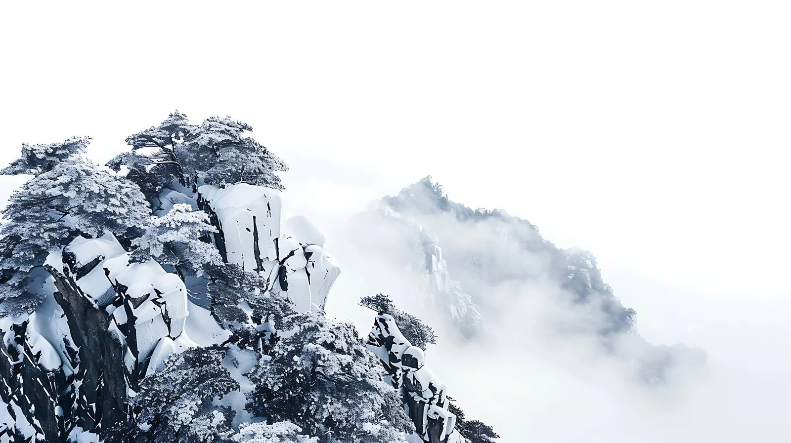 Snowy Dabie Mountain Winter Scenery – free snowcapped image from Dotvec