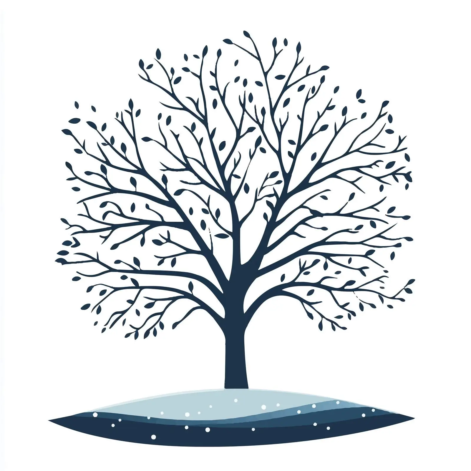 Winter Tree Silhouette on White Background — free download from Dotvec