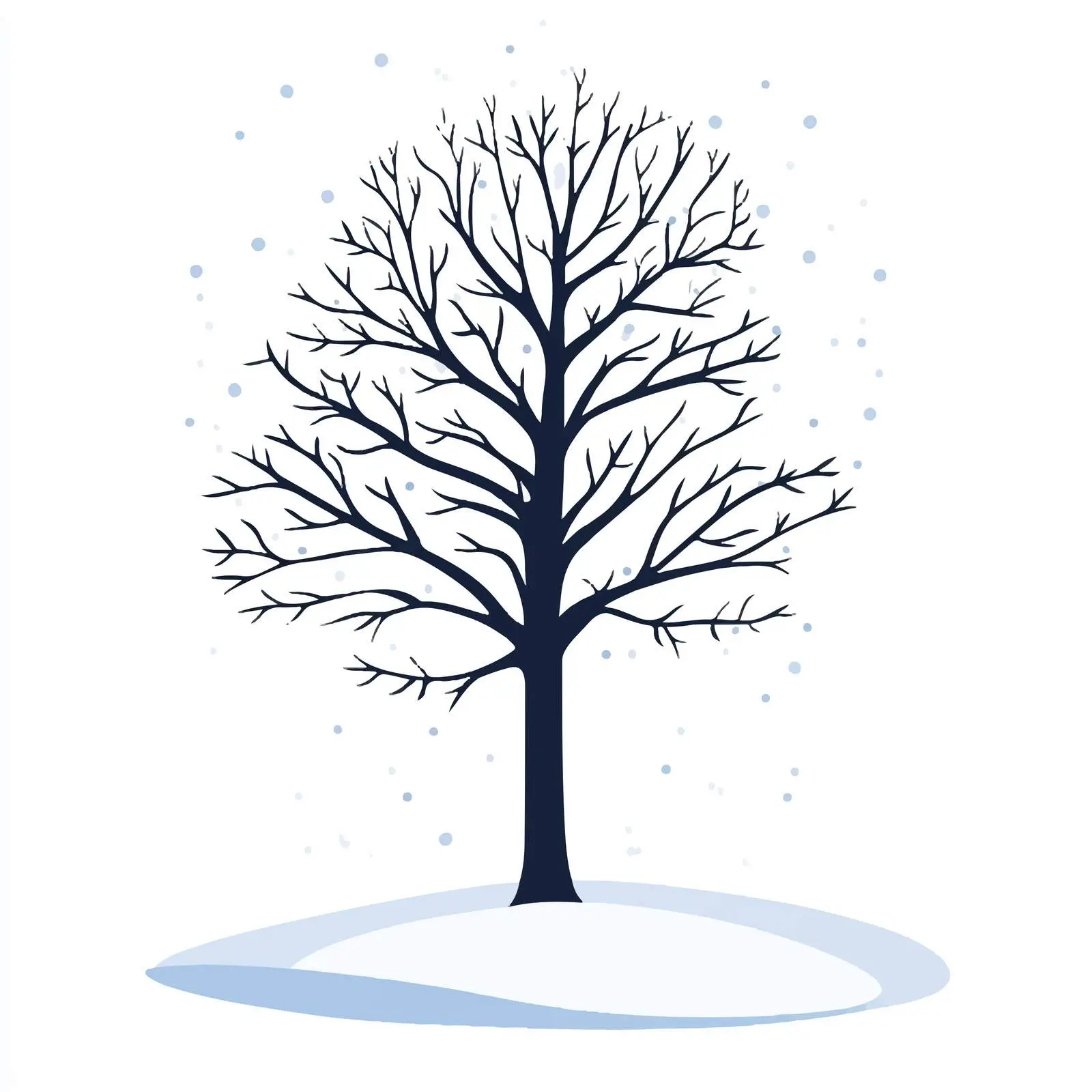 Elegant Winter Tree Silhouette on White Background — free download from Dotvec
