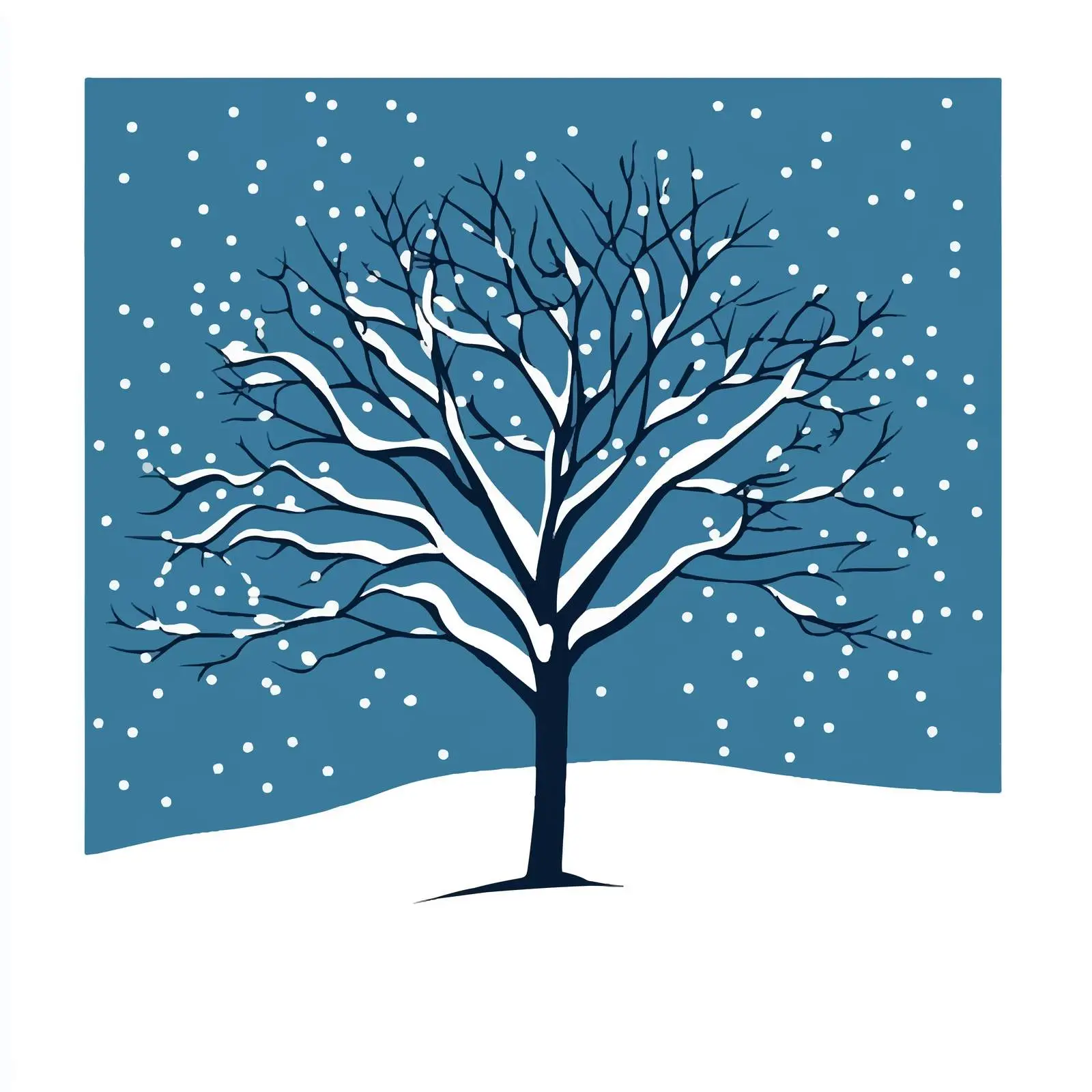 Winter Tree Silhouette on White Background — free download from Dotvec