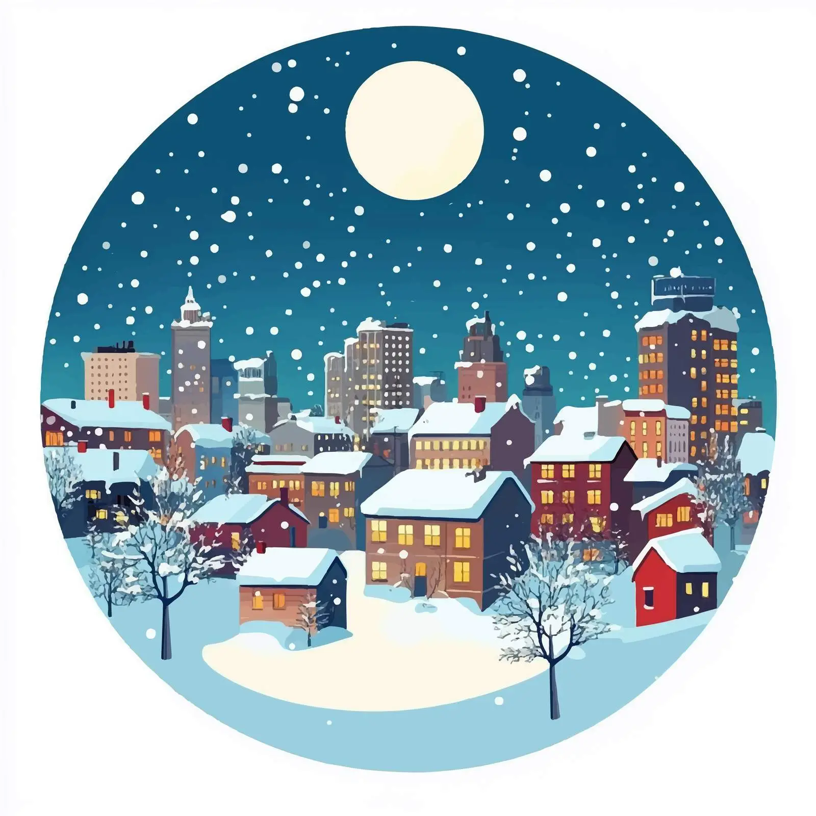 Winter Urban and Countryside Landscape with Snow — free download from Dotvec