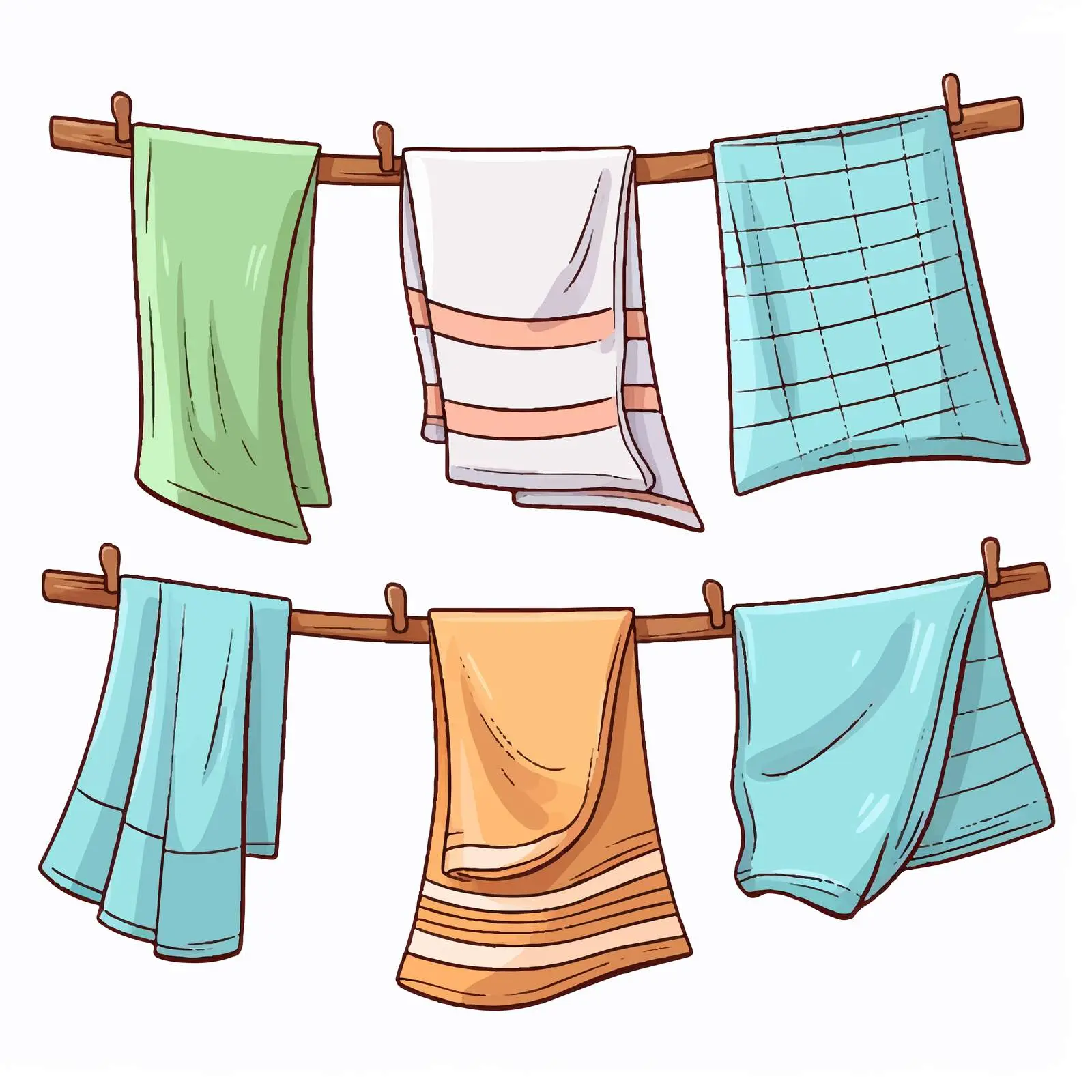 Line Vector Illustration of Wiping Cloth — free download from Dotvec