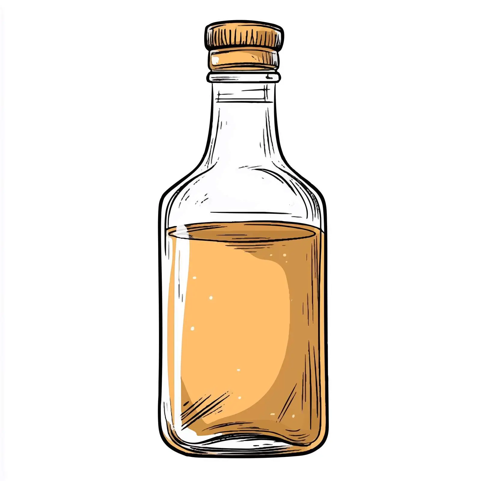 Hand-Drawn Cartoon Whiskey Glass Bottle Vector – free liquor image from Dotvec