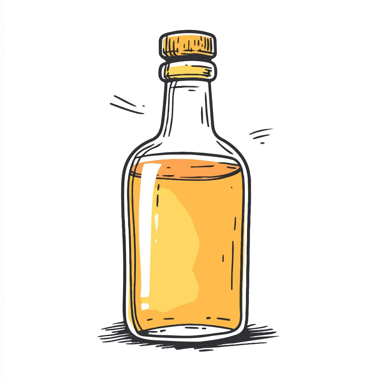 Hand Drawn Cartoon Whisky Glass Bottle Vector – free liquor image from Dotvec