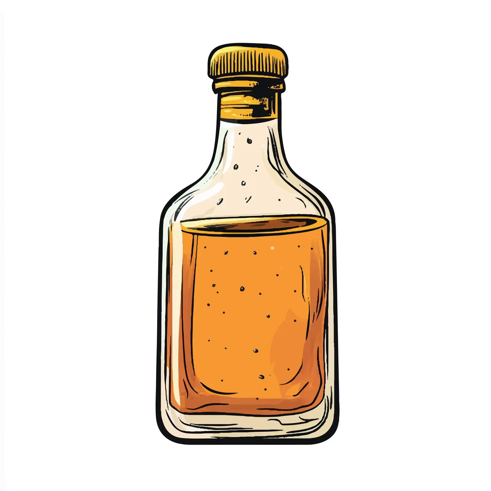 Cartoon Vector of Hand-Drawn Whiskey Glass Bottle — free download from Dotvec
