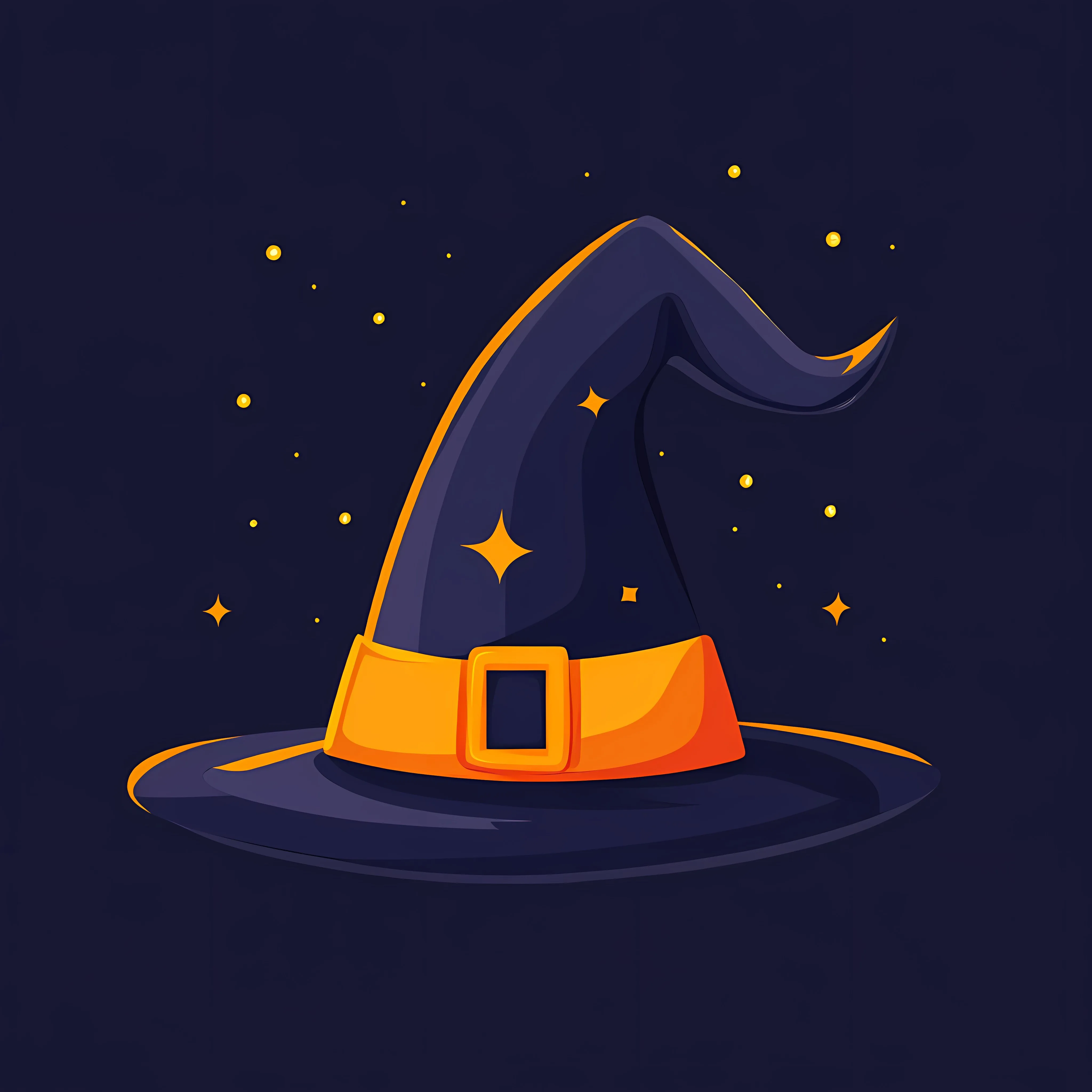 Flat Vector Halloween Witch Hat Icon – free symbolic icon image from Dotvec