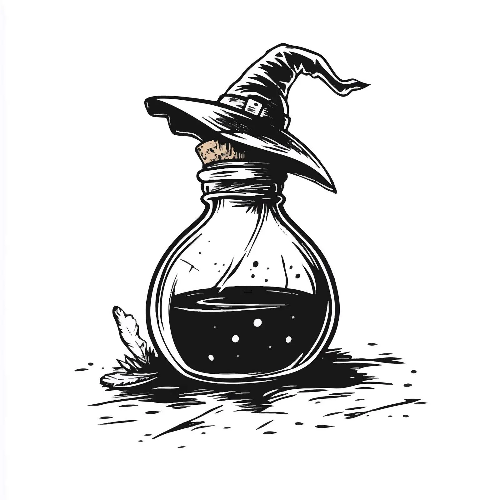 Witch Poison Cartoon Black and White Vector — free download from Dotvec
