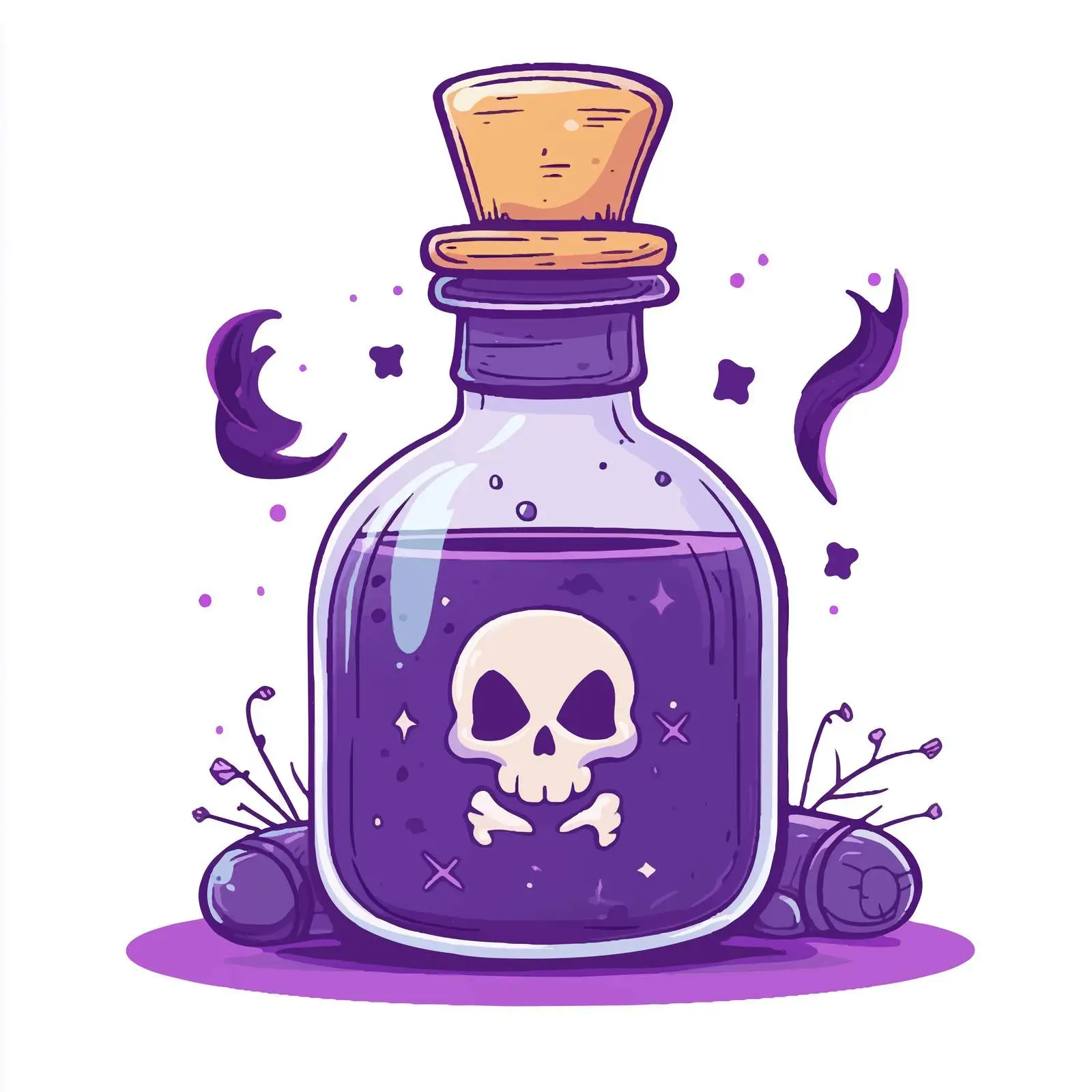 Hand-Drawn Cartoon Witch with Poison — free download from Dotvec