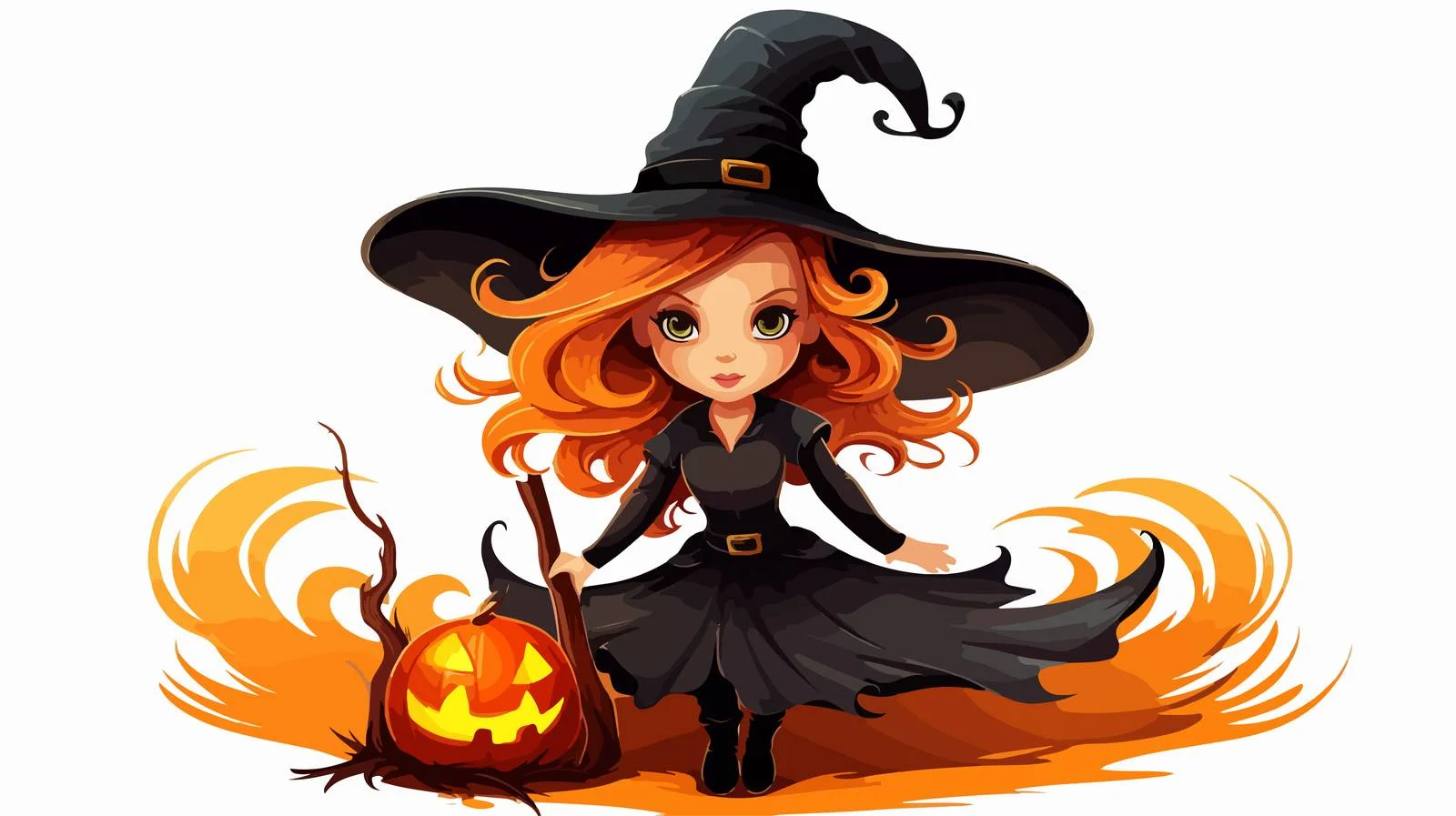 Witch Cartoon Vector Illustration — free download from Dotvec