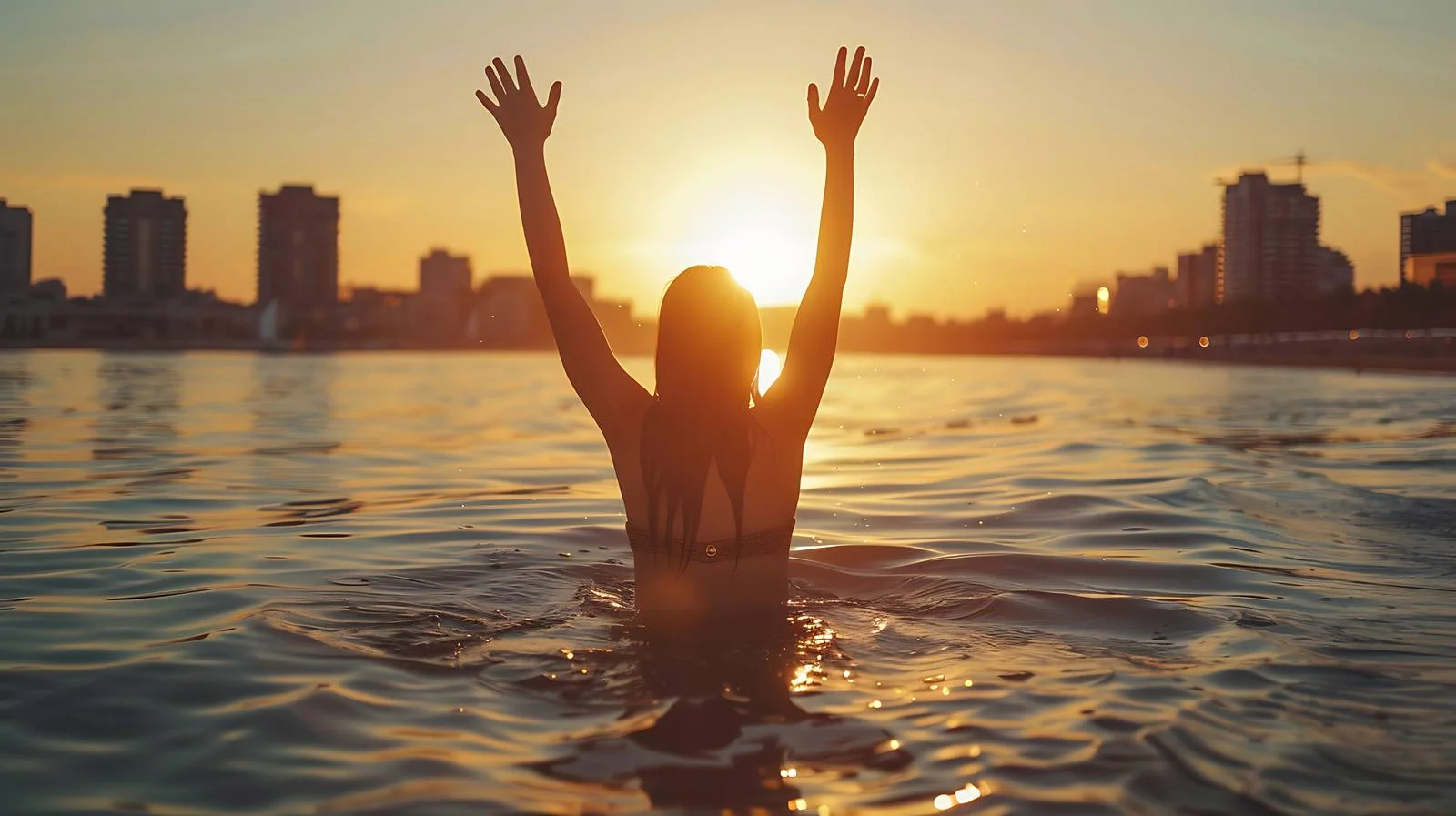 Morning Devotion of a Young Woman – free hands raised image from Dotvec