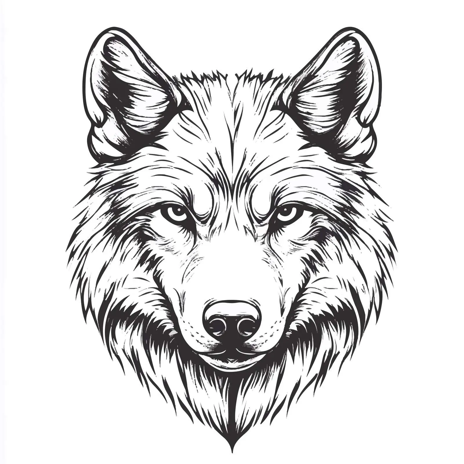 Wolf Head Outline Vector Illustration — free download from Dotvec