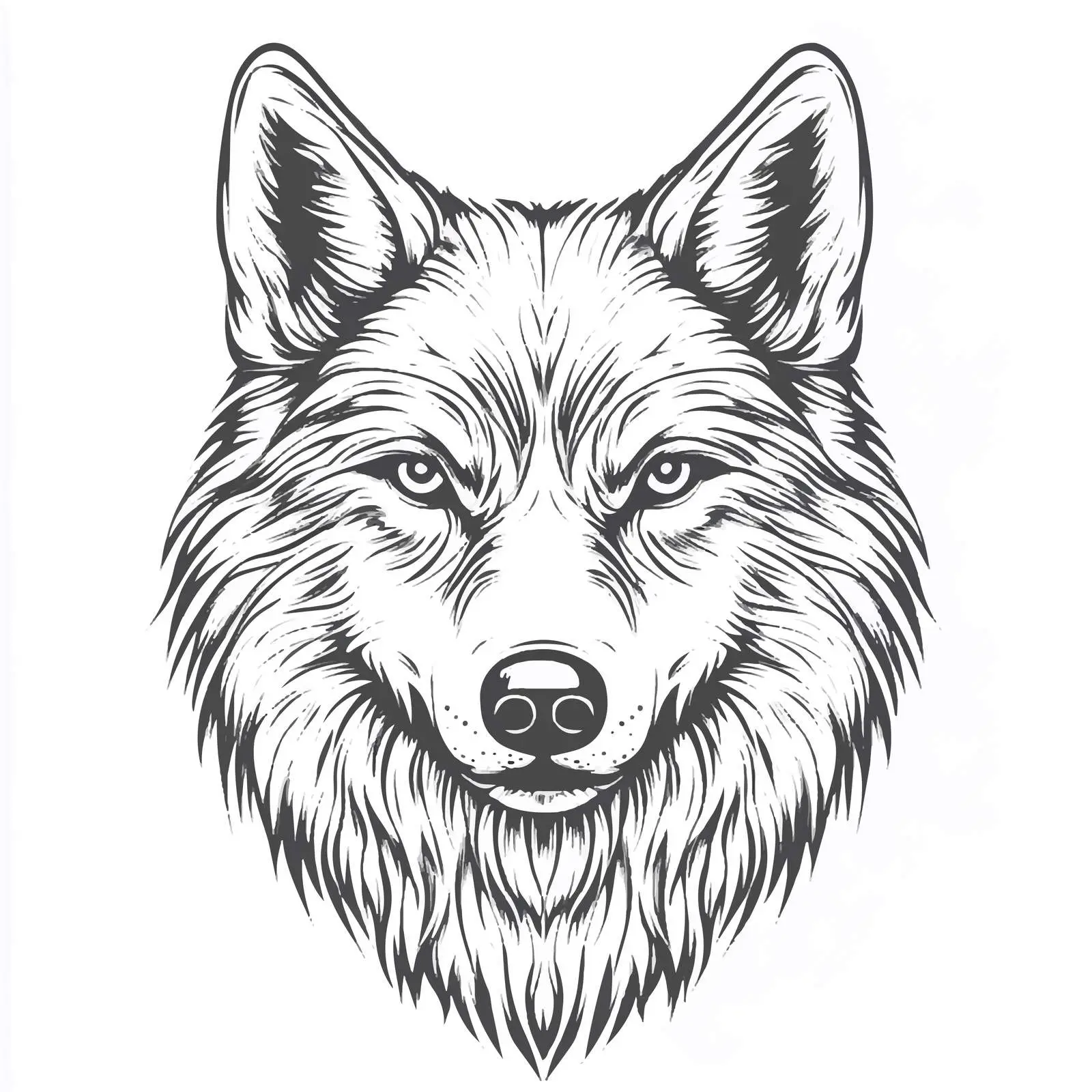 Wolf Head Vector Outlined Drawing — free download from Dotvec
