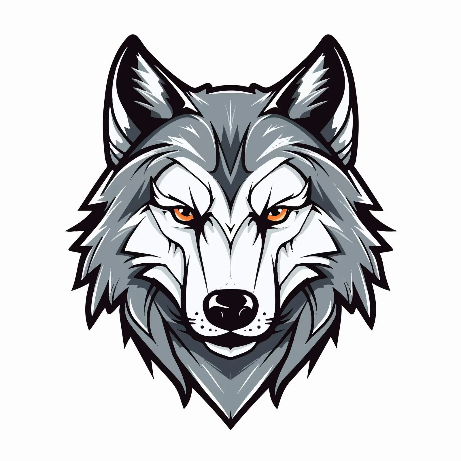 Cartoon Wolf Line Vector Illustration — free download from Dotvec