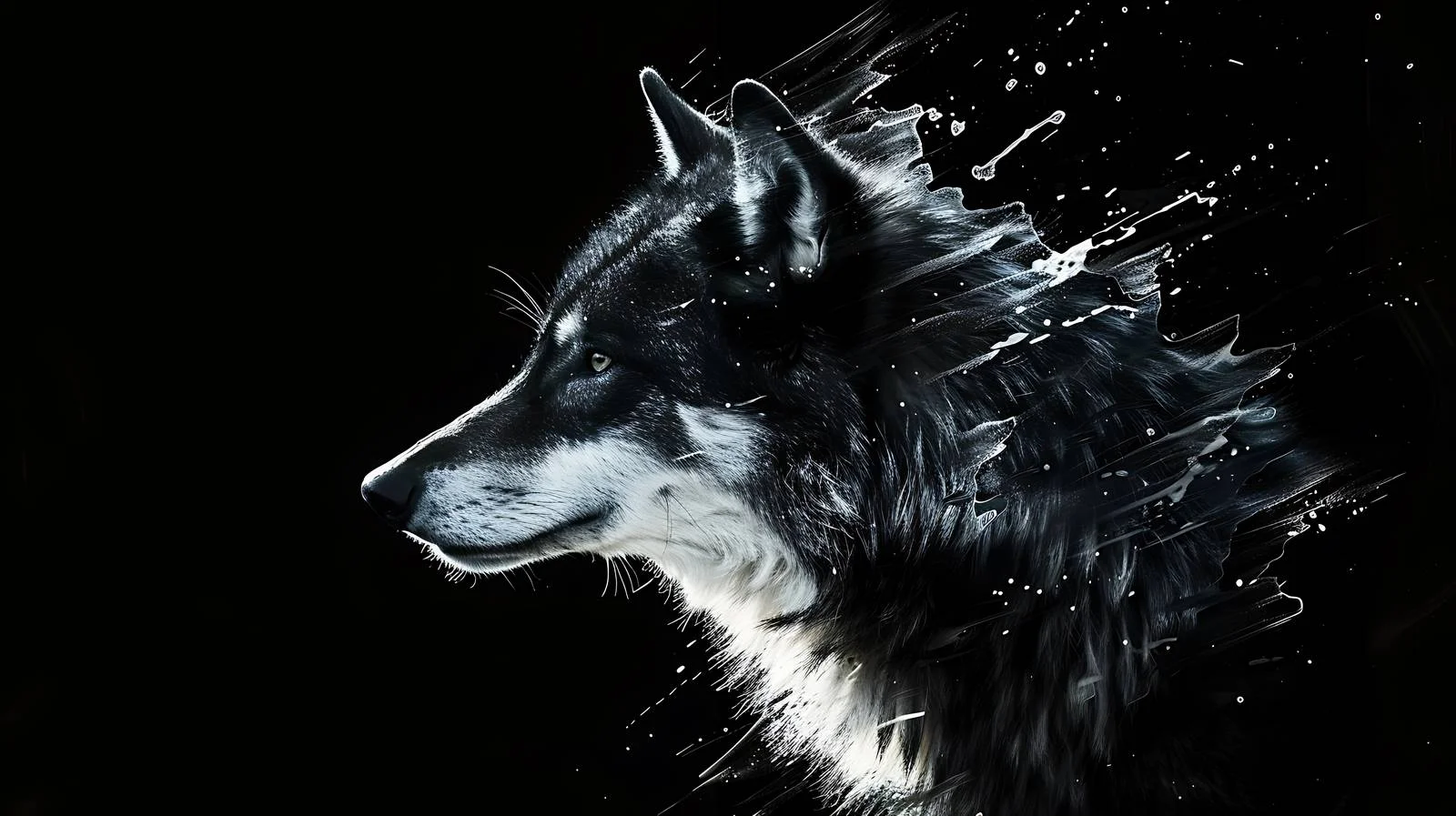 Ethereal Wolf Silhouette on Dark Background — free download from Dotvec