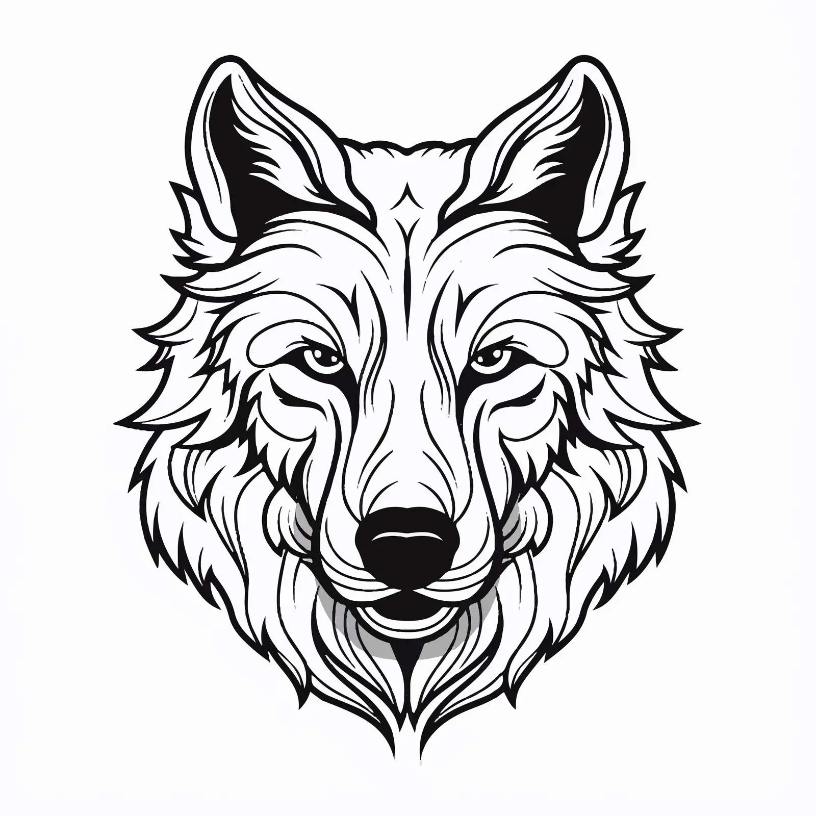 Cartoon Wolf Outline Vector Illustration — free download from Dotvec