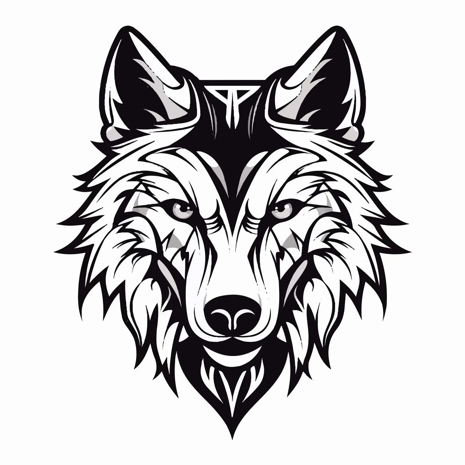 Cartoon Wolf Outline Vector Illustration — free download from Dotvec
