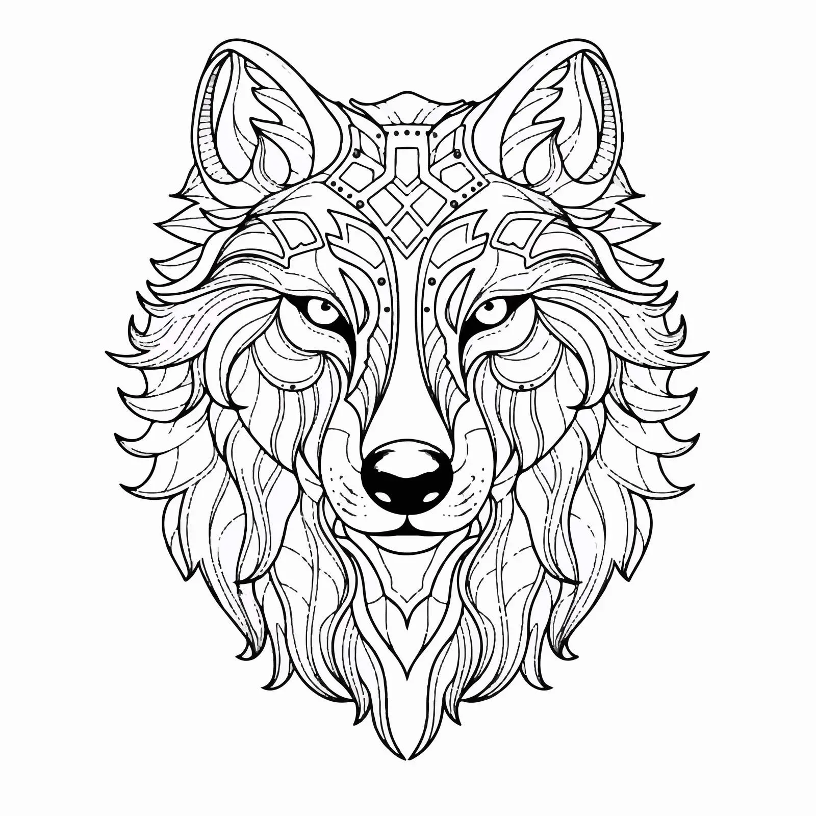 Cartoon Wolf Outline Vector Illustration — free download from Dotvec