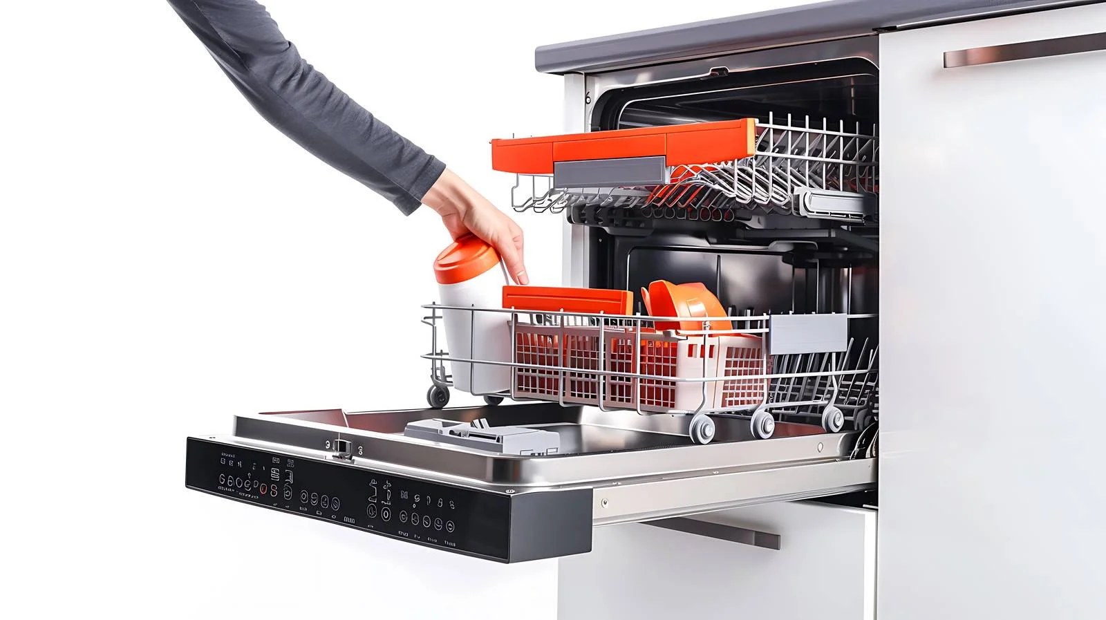 Adding Detergent to Dishwasher Machine Drawer — free download from Dotvec