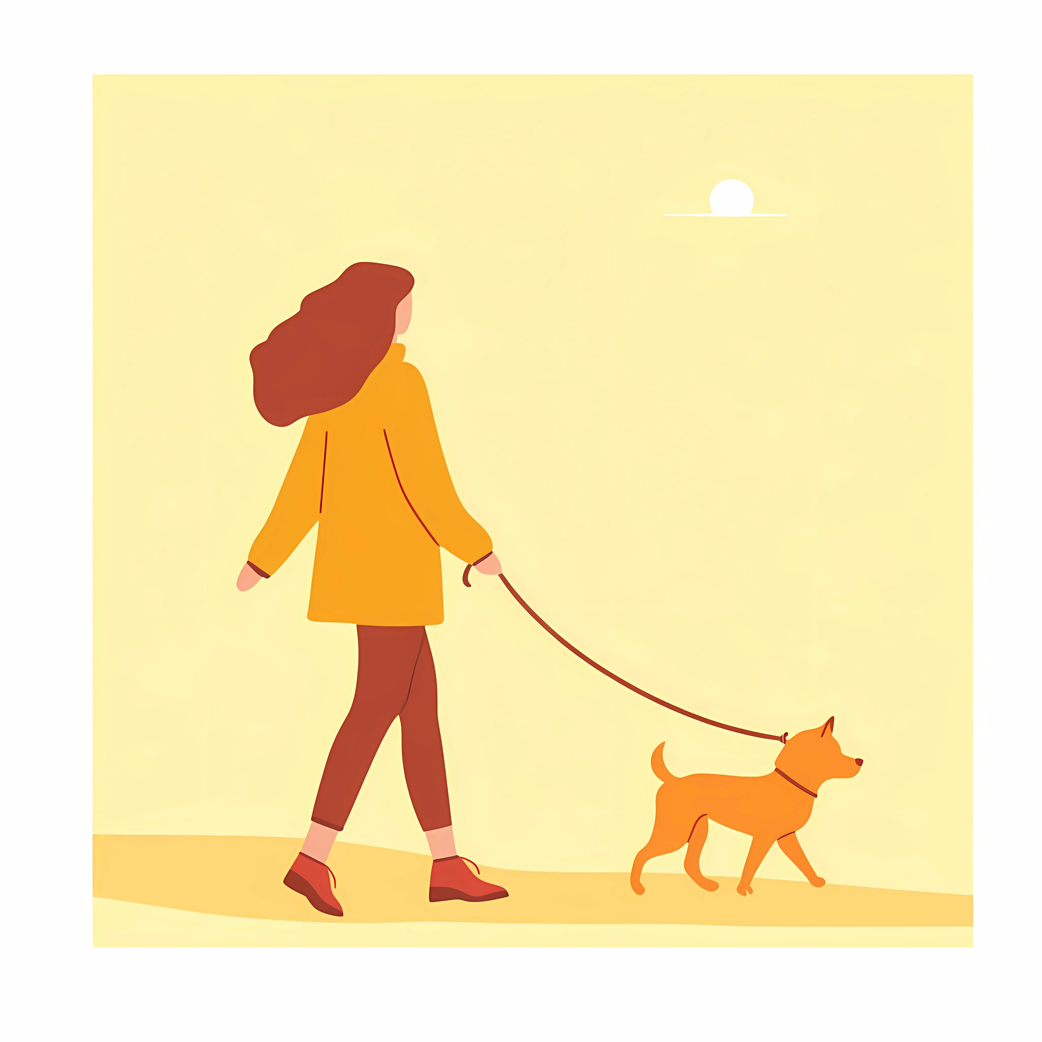 Woman Walking Dog Flat Vector Illustration — free download from Dotvec