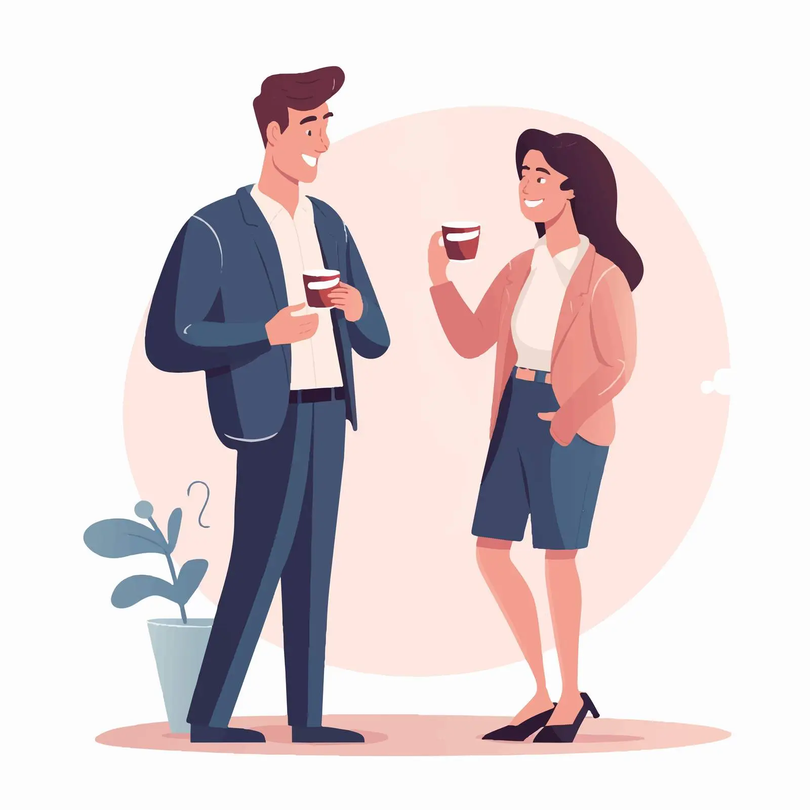 Flirting Couple at Work Coffee Break — free download from Dotvec