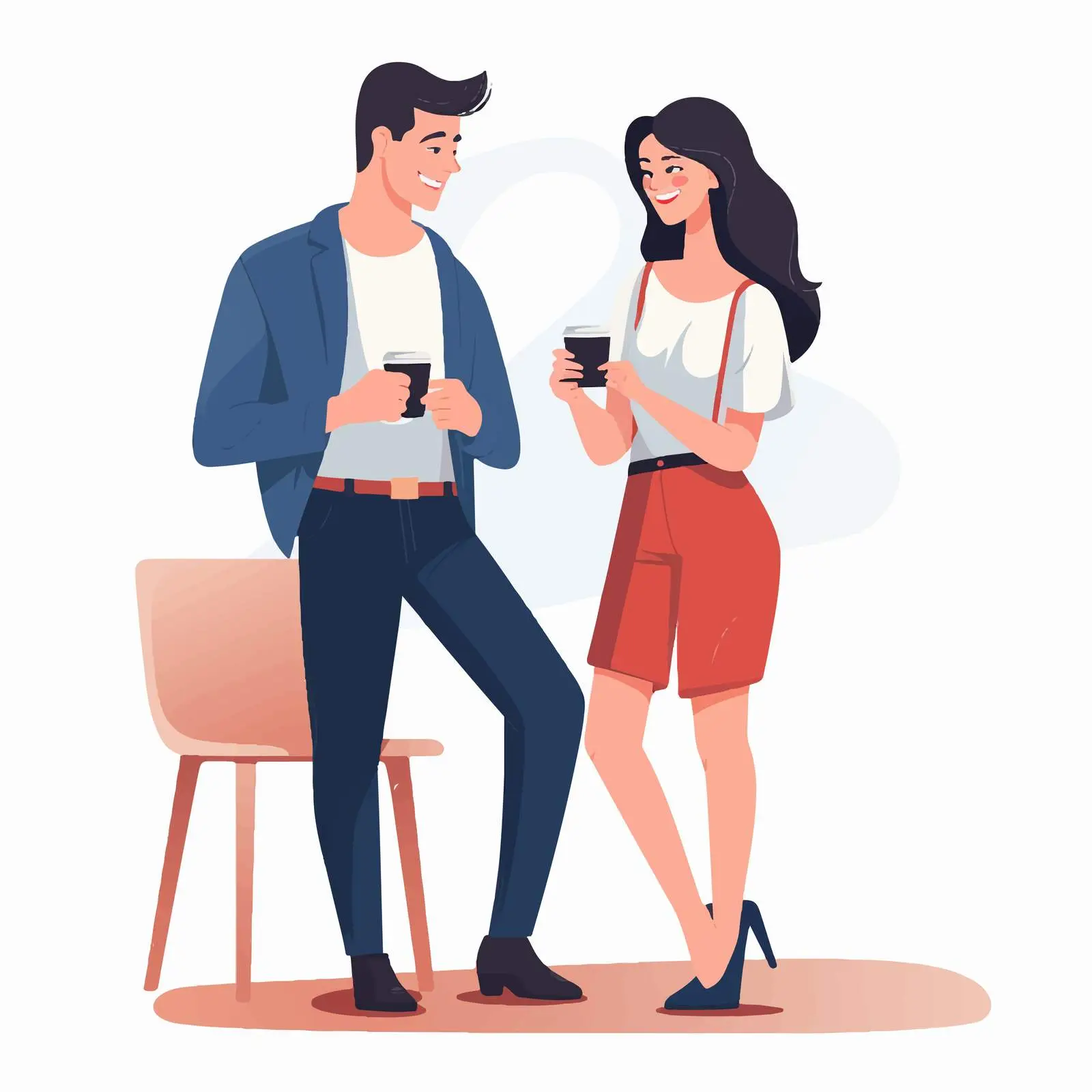 Flirting Couple at Work Over Coffee — free download from Dotvec