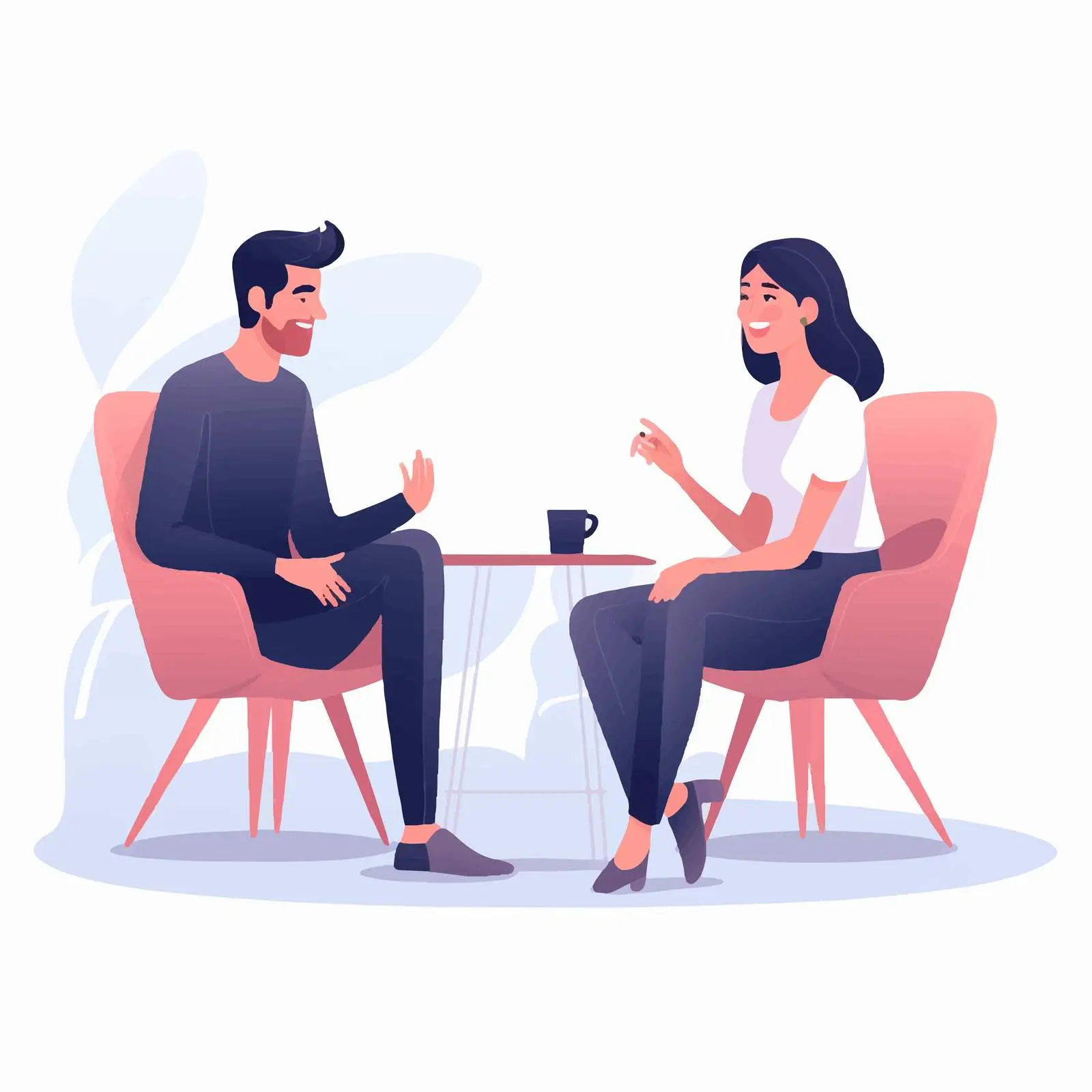 Couple Meeting and Flirting in Vector Art — free download from Dotvec