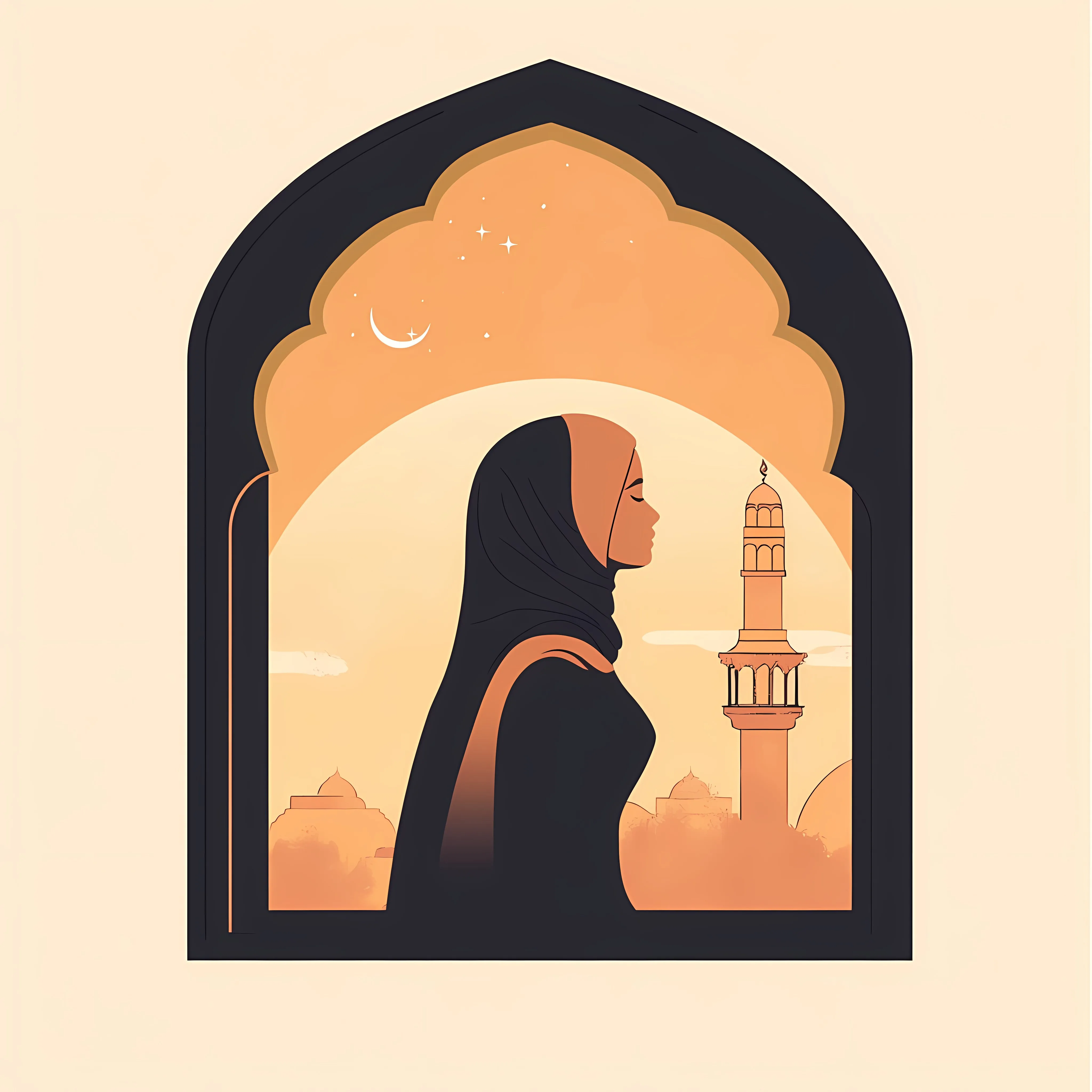 Woman and Muslim Culture Vector Illustration — free download from Dotvec