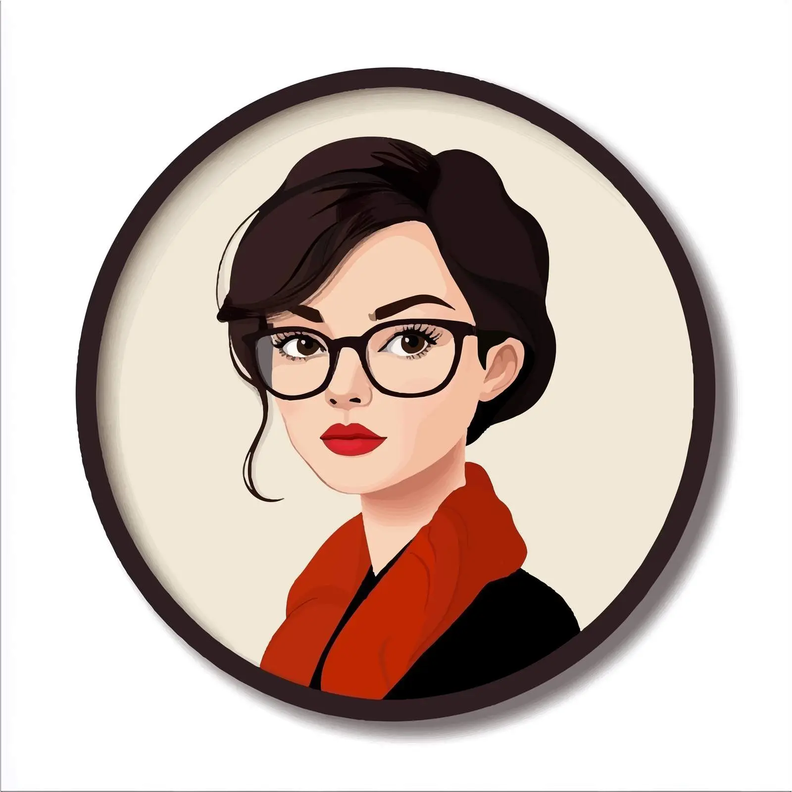 Cartoon Woman Avatar on White Background — free download from Dotvec