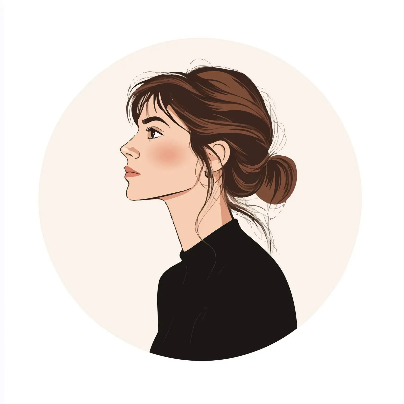 Cartoon Woman Avatar on White Background — free download from Dotvec