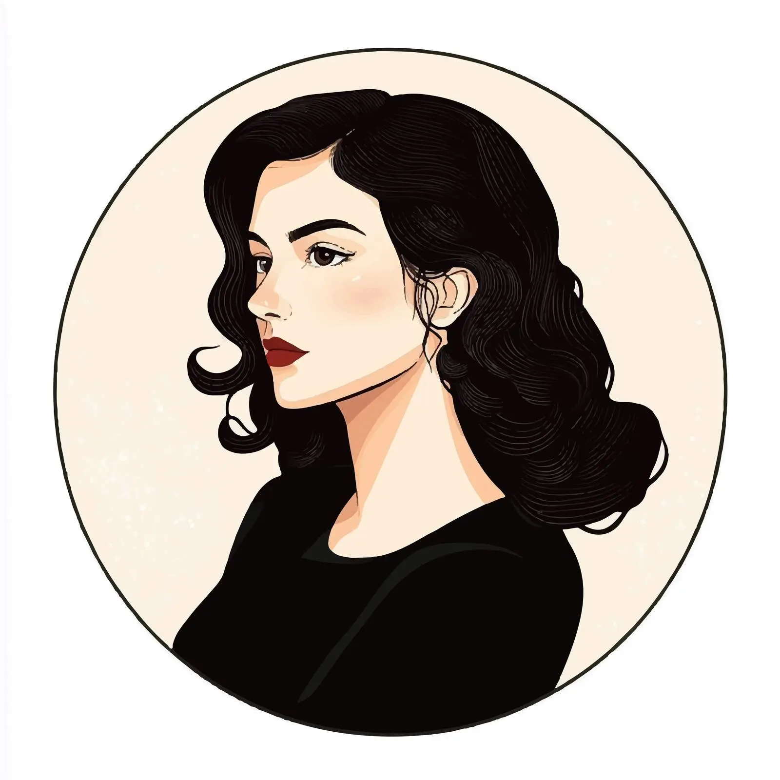 Cartoon Woman Avatar on White Background — free download from Dotvec