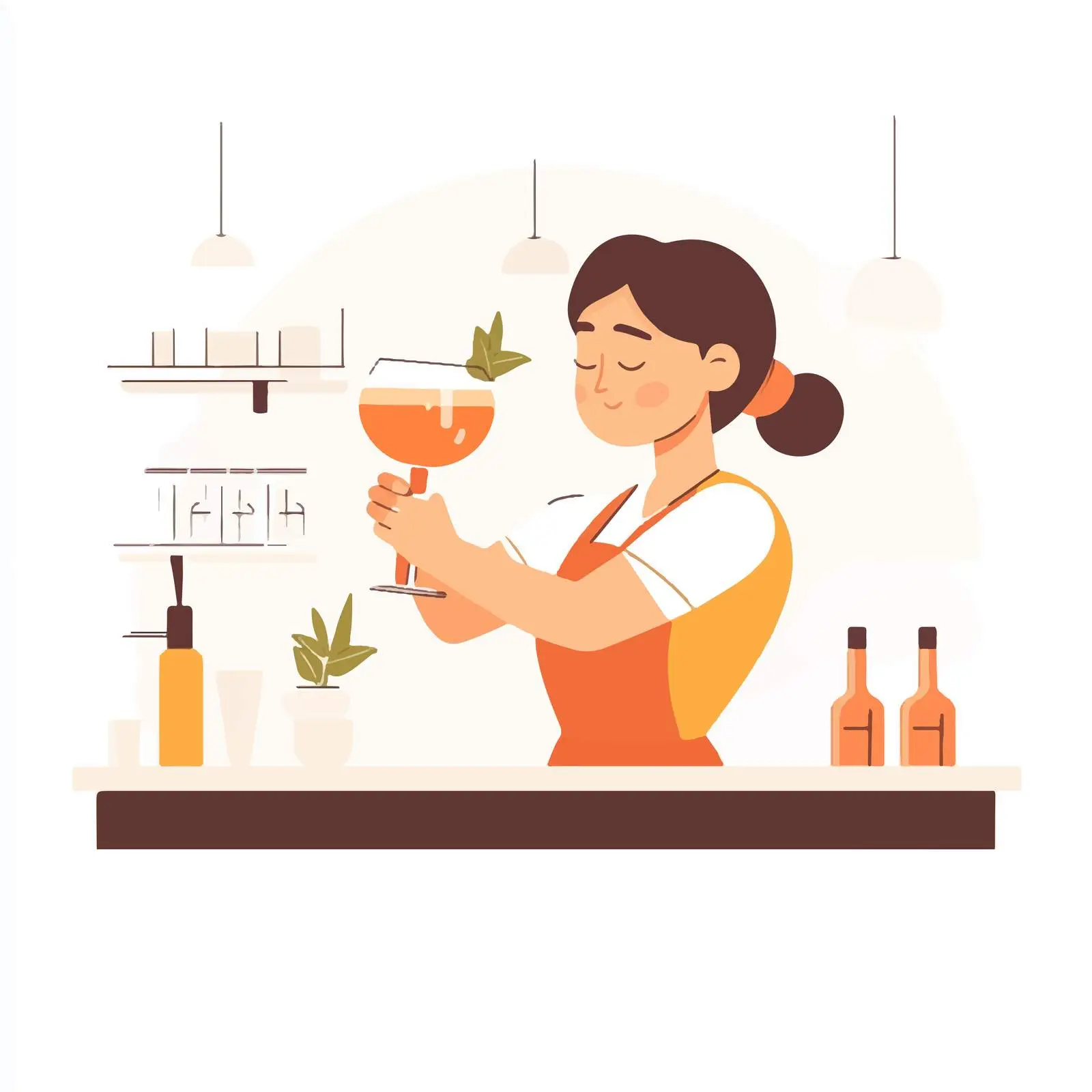Woman Bartender Mixing Drinks with Shaker – free cocktails image from Dotvec