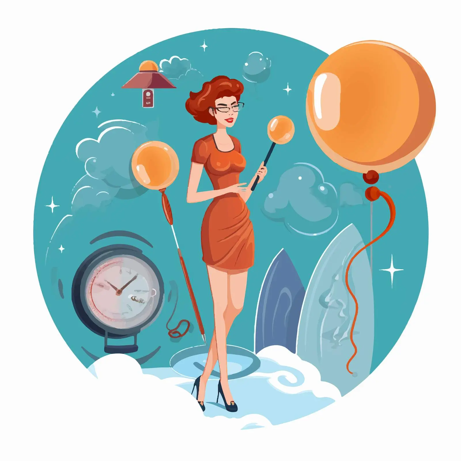 Cartoon Illustration of Women's Birth Control Options – free visual education image from Dotvec