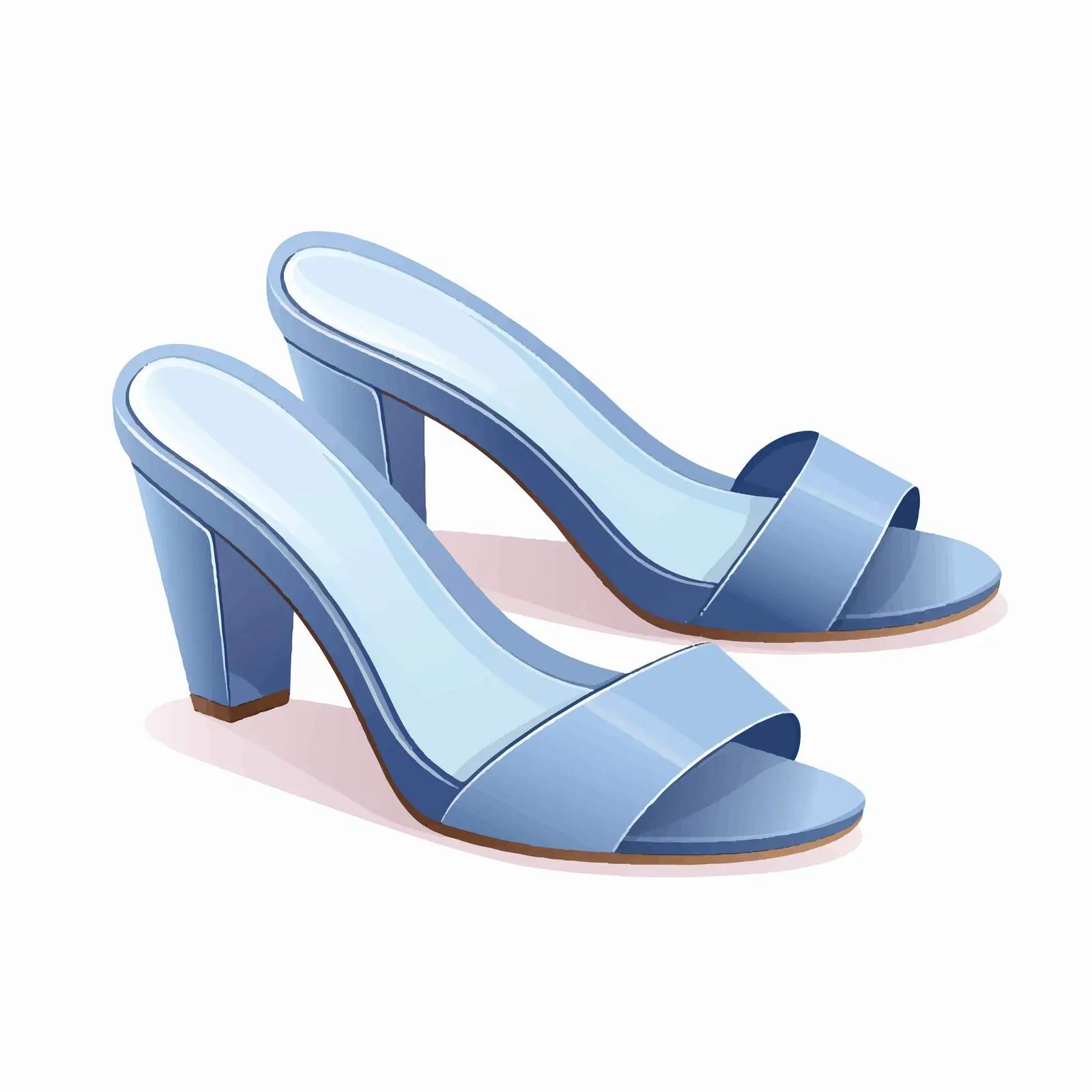 Woman in Blue Mules with Flat Sole – free lightweight shoes image from Dotvec