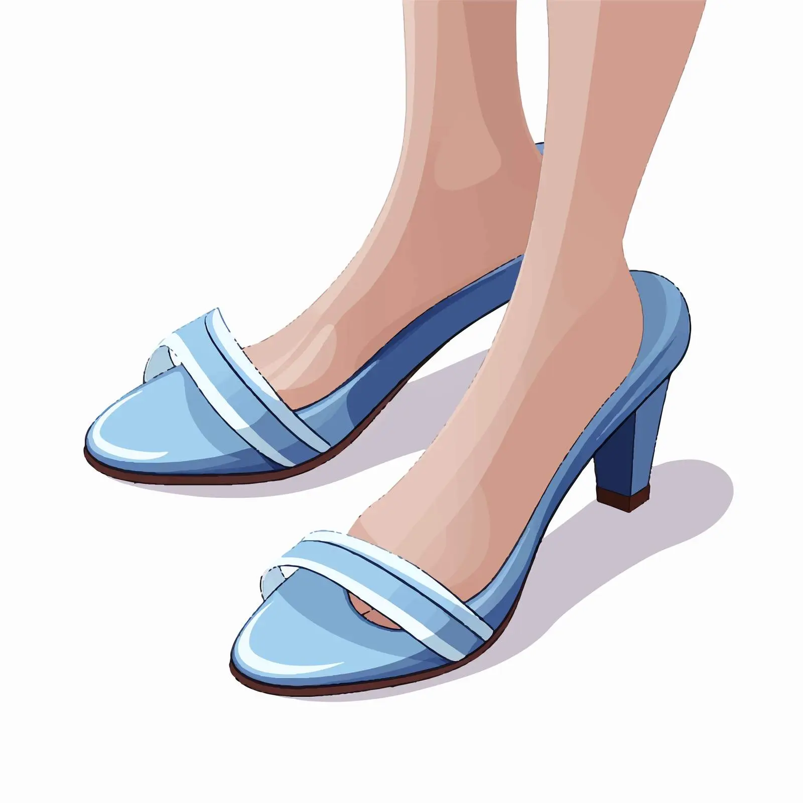 Stylish Blue Mules with Flat Sole for Women — free download from Dotvec