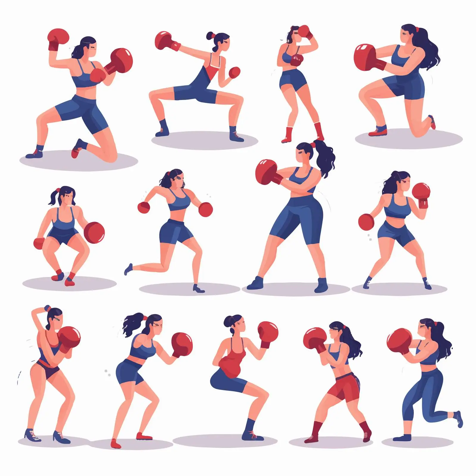 Female Boxers Training in Boxing Workout — free download from Dotvec