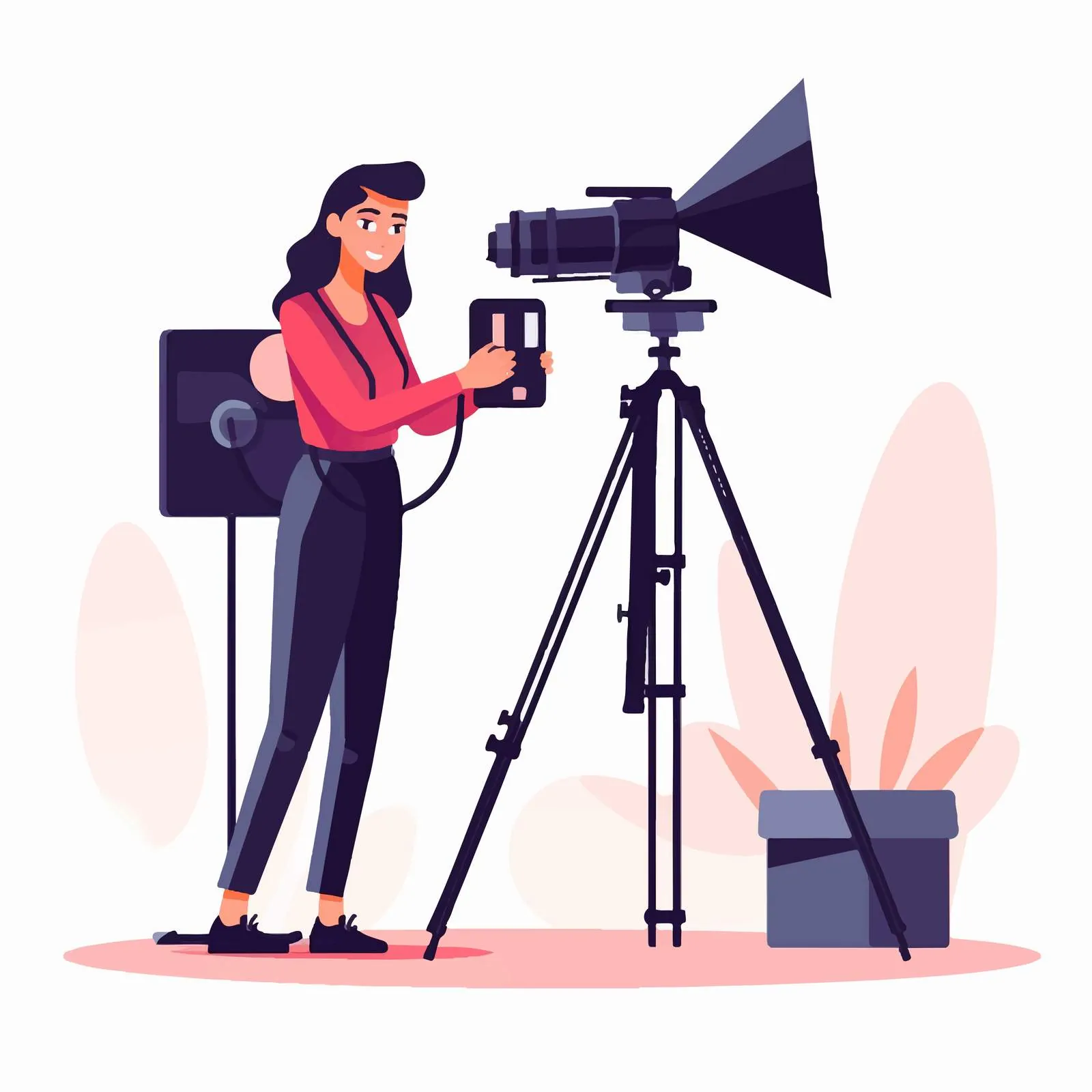 Female Cameraman Filming a Movie Professionally — free download from Dotvec