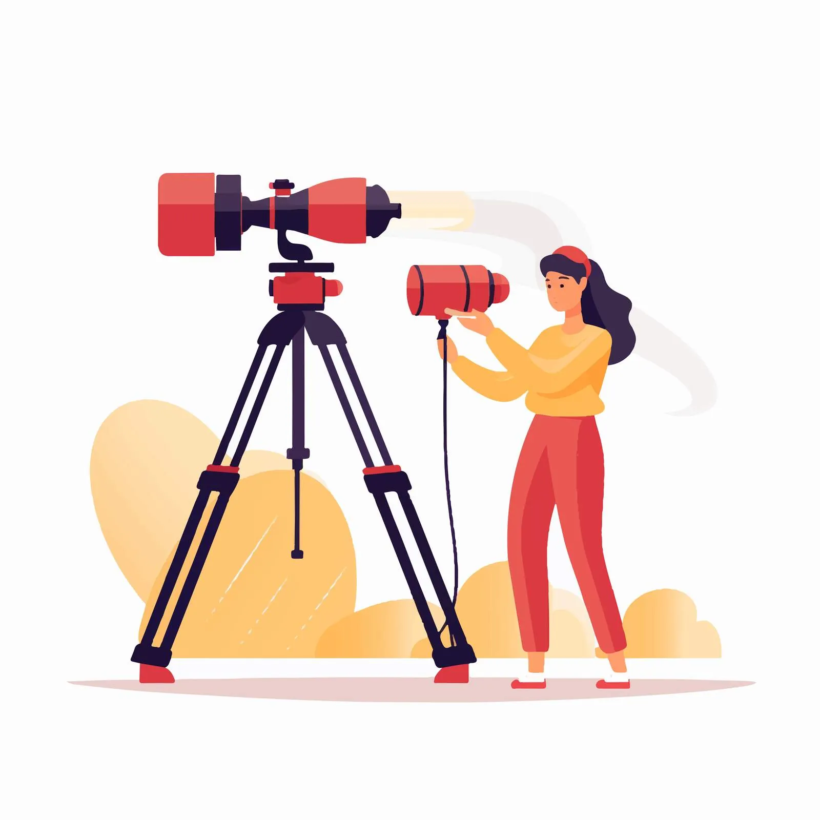 Woman Cameraman Filming with Professional Camera — free download from Dotvec