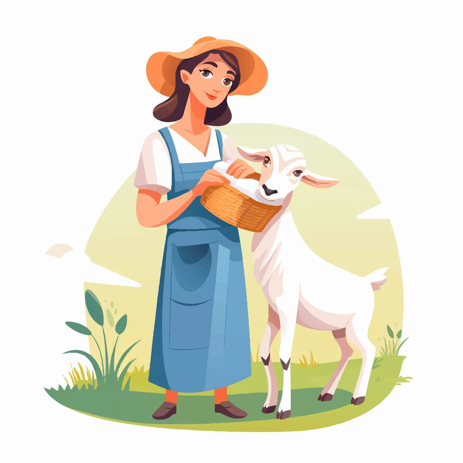 Female Farmer Caring for Goat and Livestock – free farming practices image from Dotvec