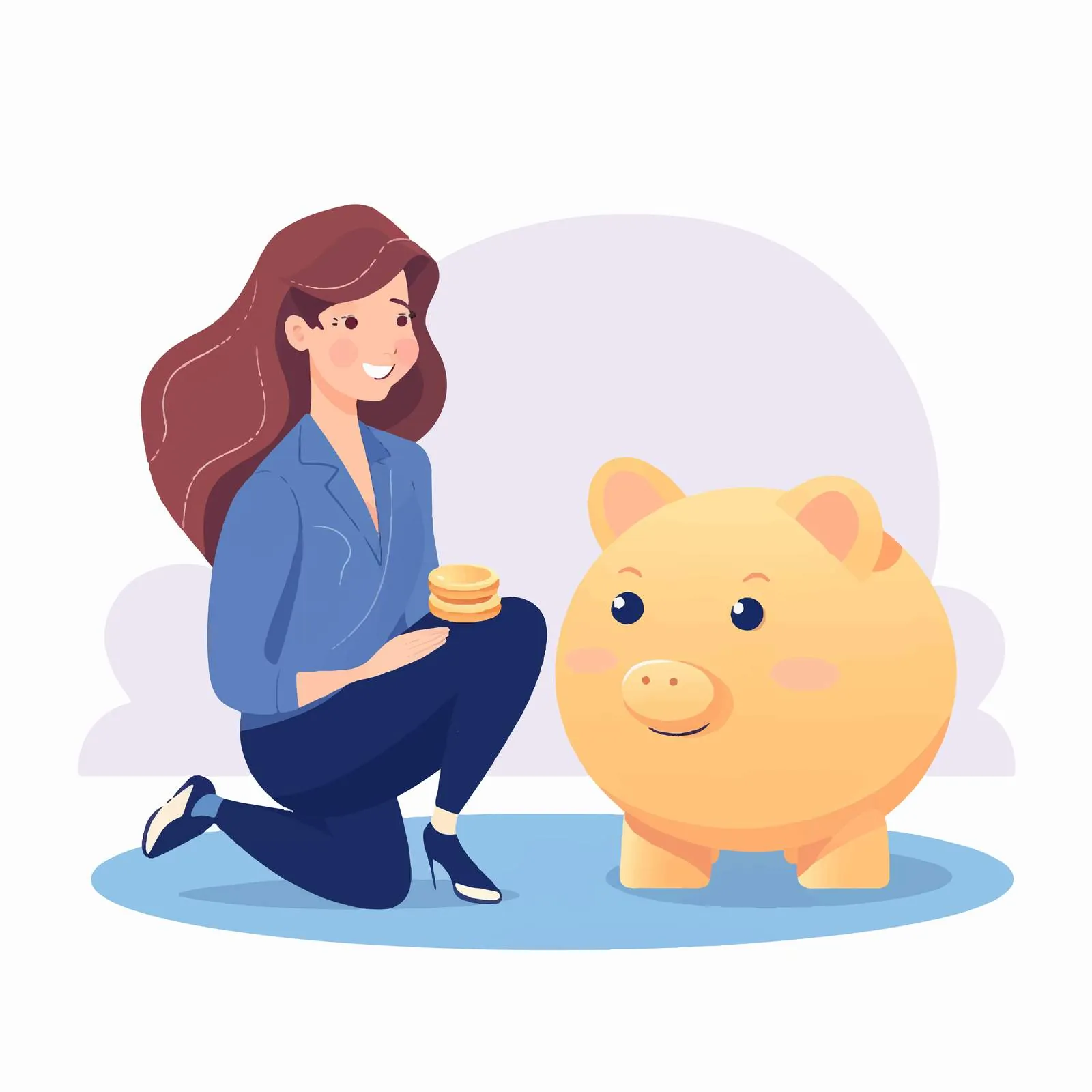 Woman Choosing Between Bank and Piggybank – free financial stability image from Dotvec