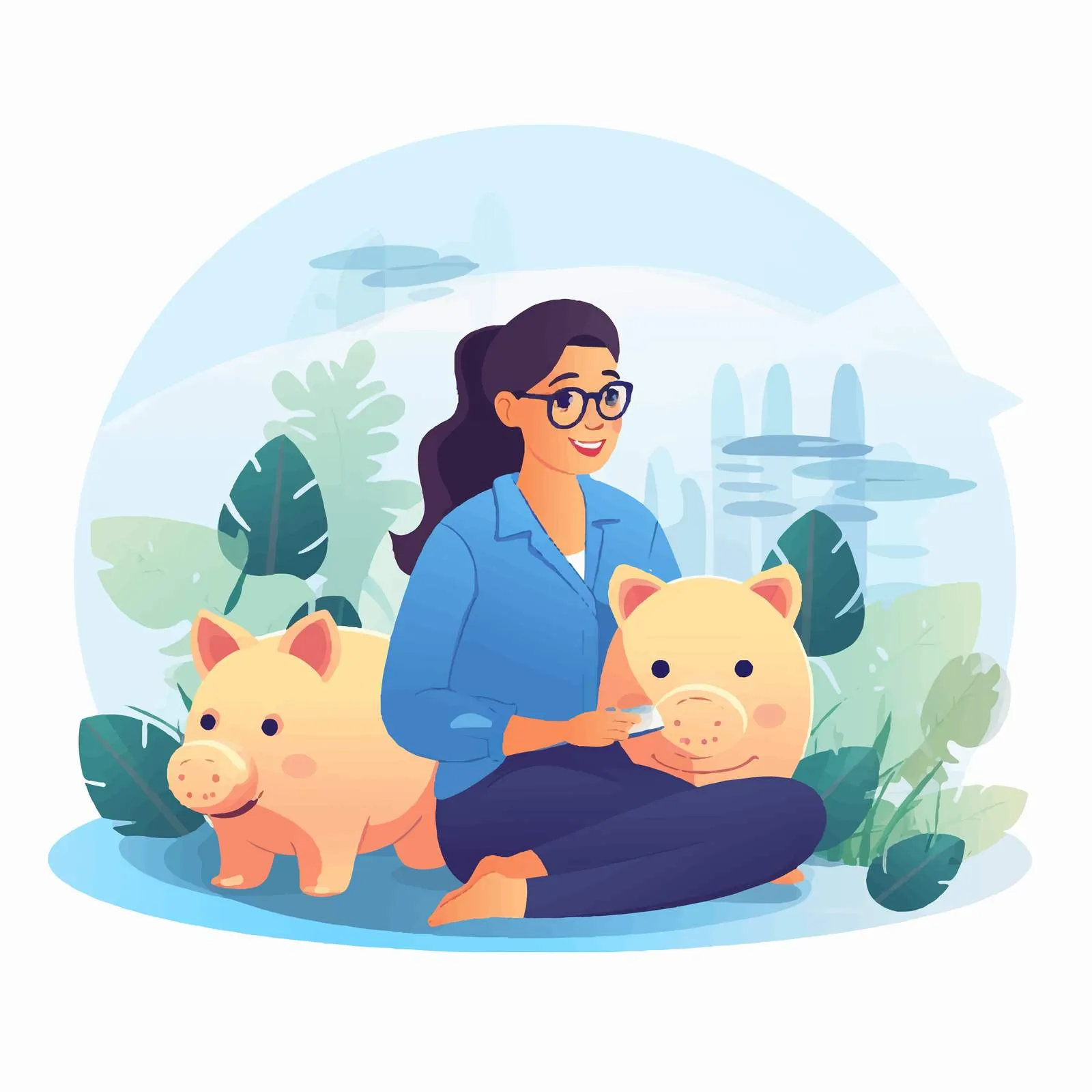 Woman Choosing Between Bank and Piggybank Vector – free saving money image from Dotvec