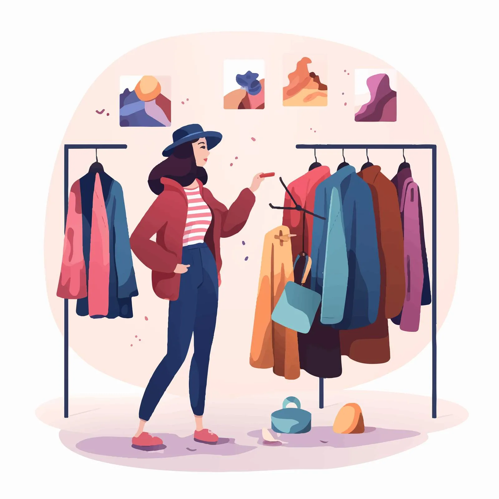 Woman Choosing Her Personal Style Identity — free download from Dotvec