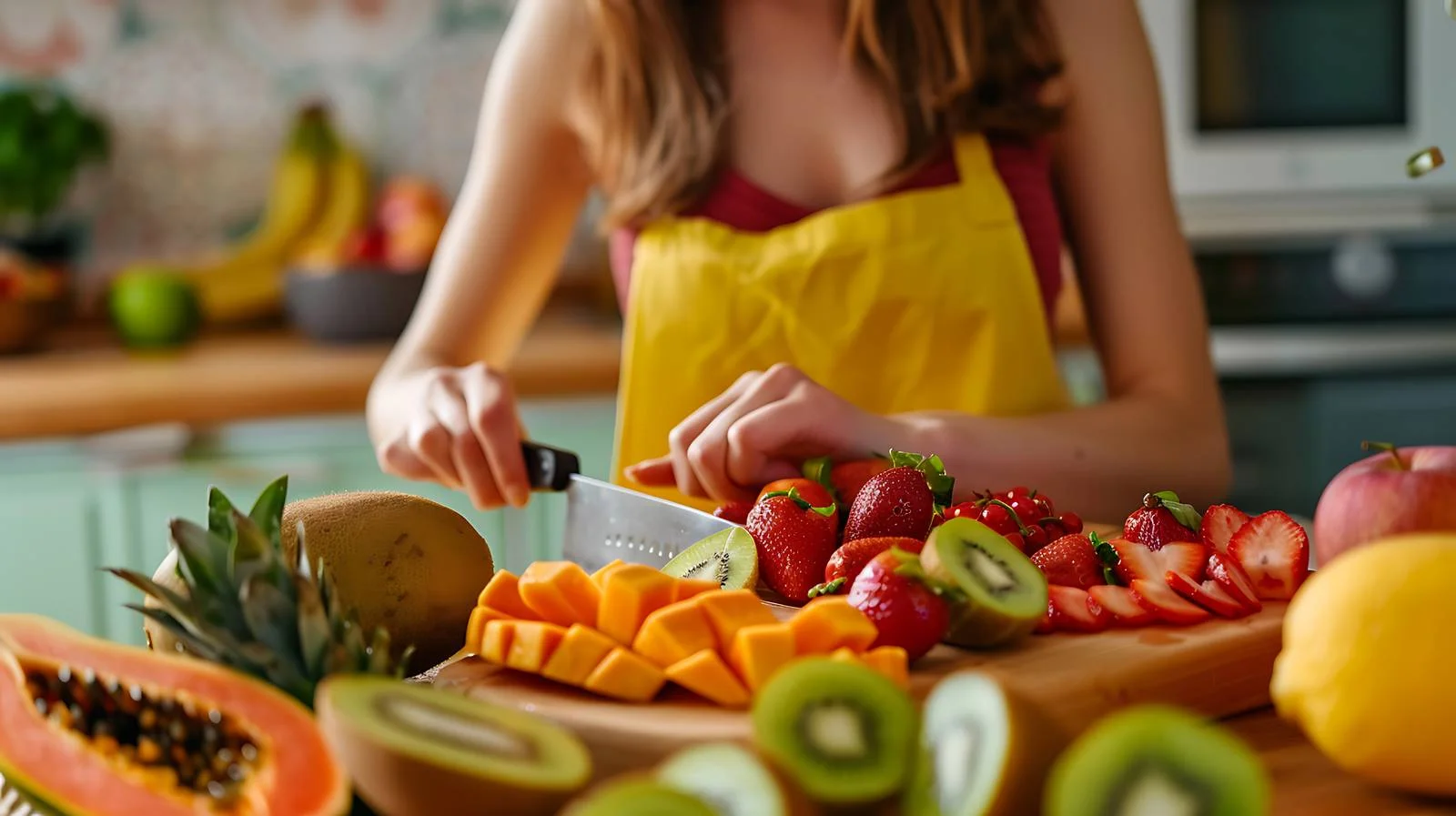 Kitchen Fruit Chopping Close-up — free download from Dotvec